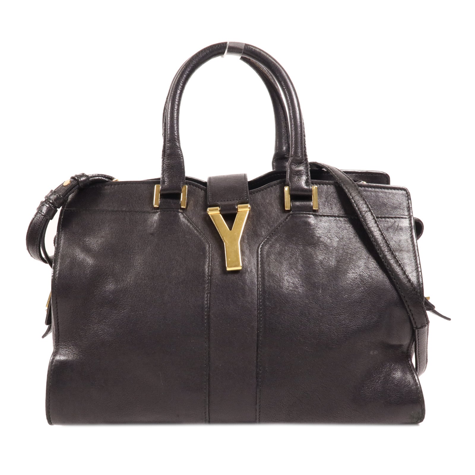 YVES SAINT LAURENT 牛皮皮革Cabas Chyc金扣手挽肩背兩用袋