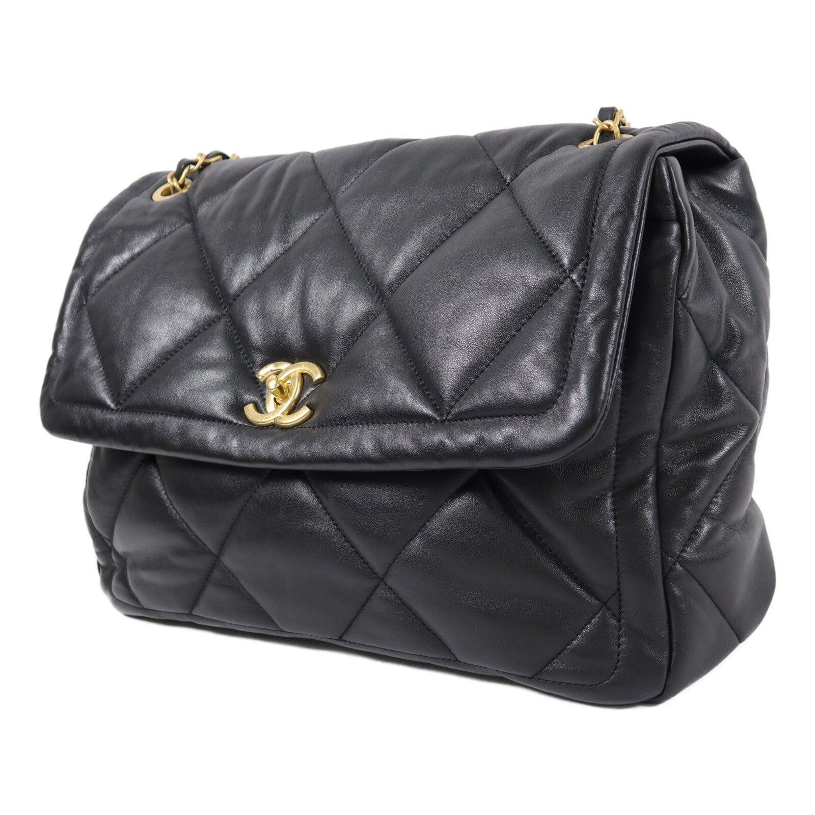 CHANEL 羊皮皮革25K Flap Bag Large鏈帶肩背袋