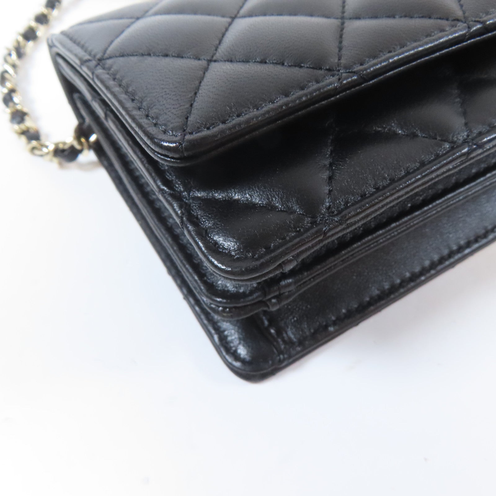 CHANEL 菱格羊皮皮革2 Way Shoulder Bag金扣手挽肩背兩用袋黑色