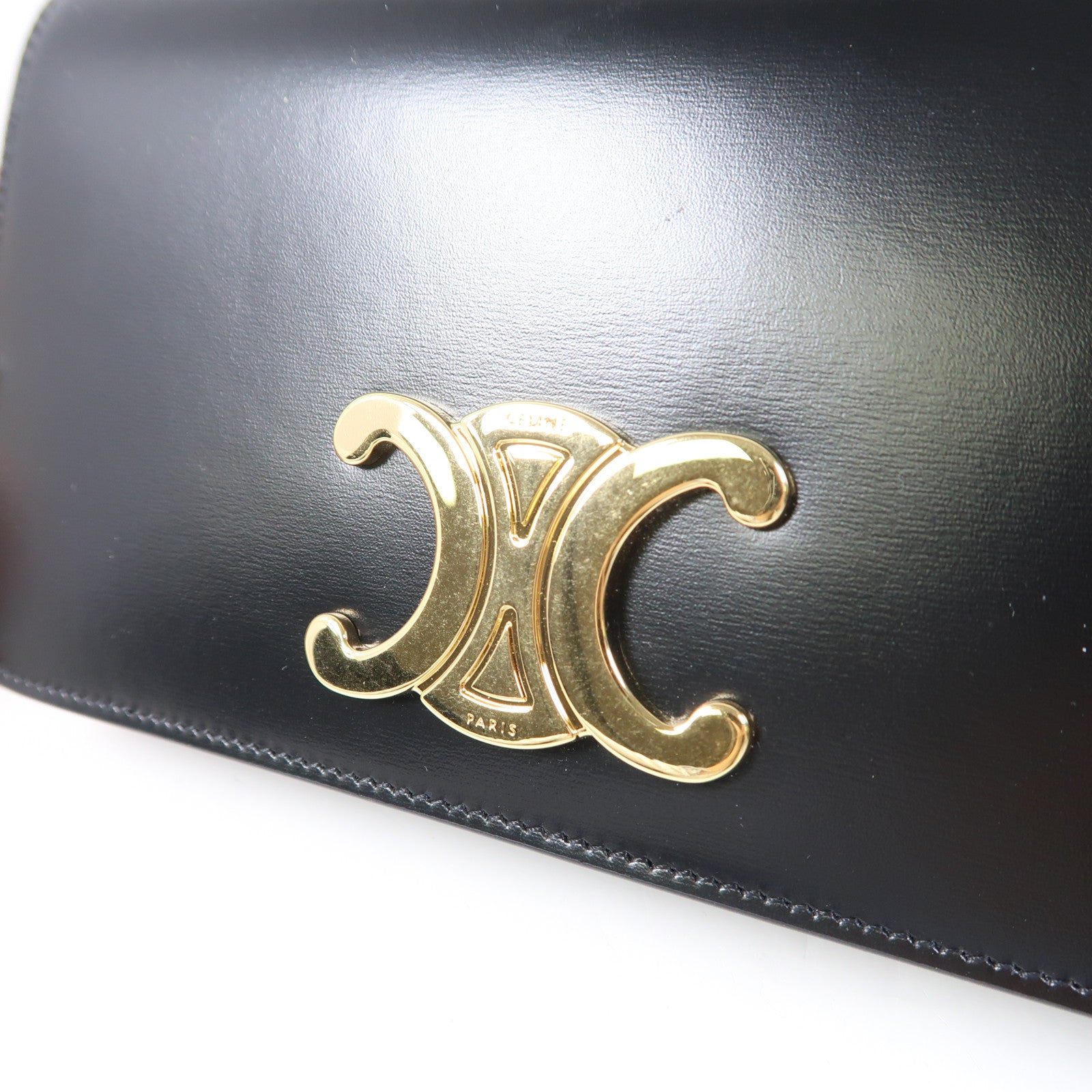 CELINE 牛皮皮革Claude金扣鏈帶肩背袋
