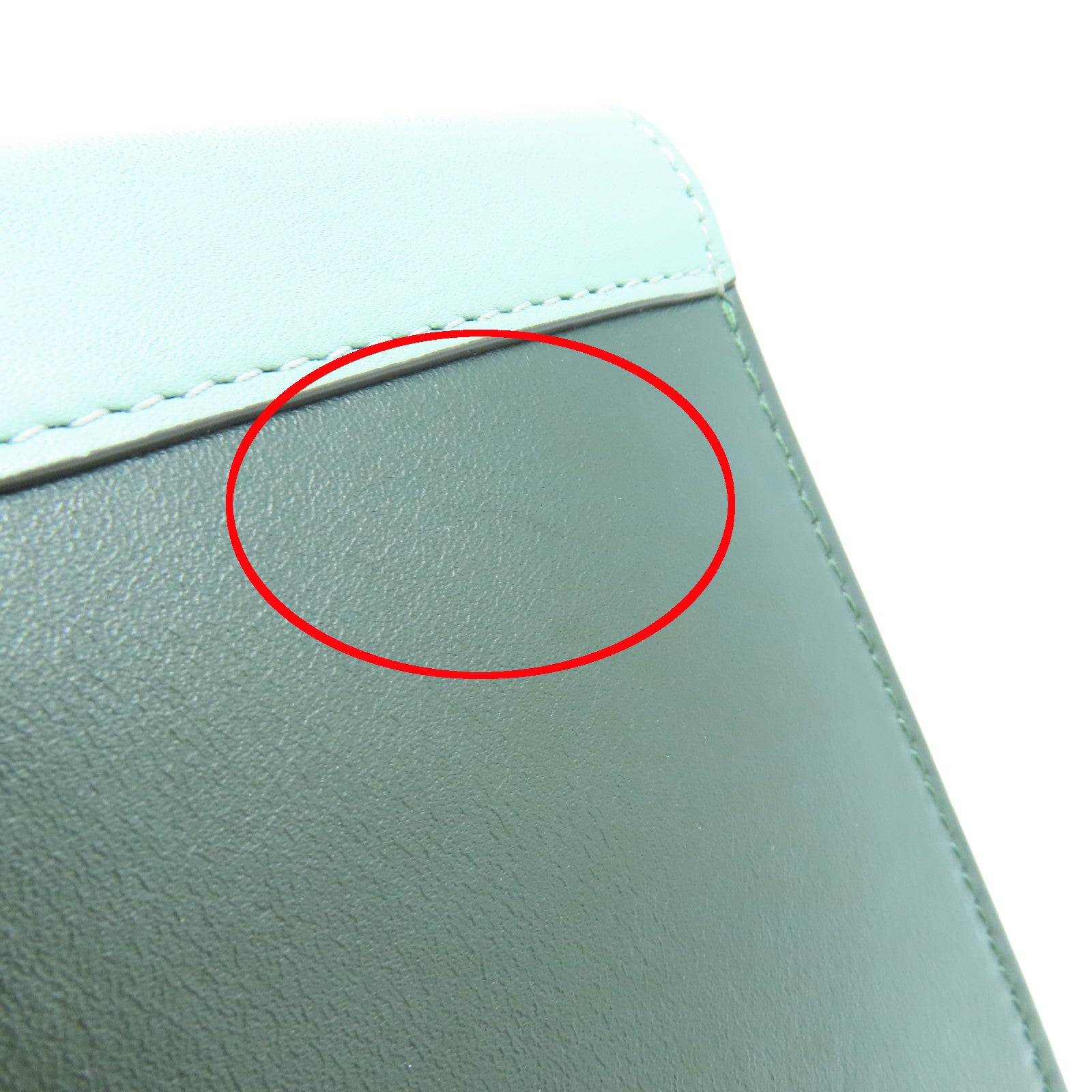 CELINE 牛皮皮革Chain Shoulder Bag金扣链带肩背袋绿色/黑色/米色