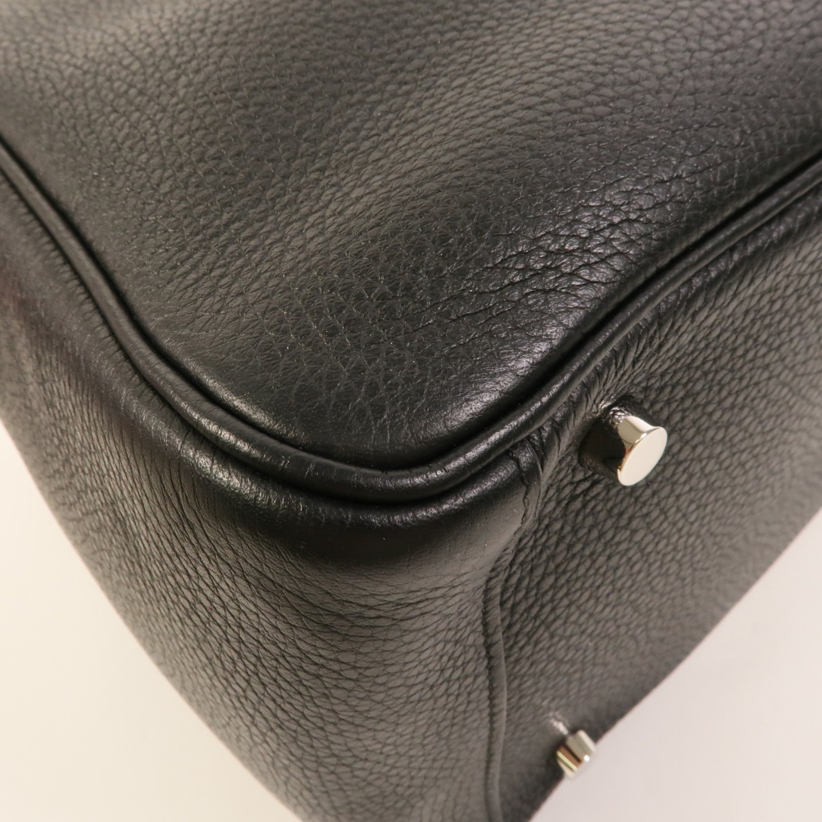 HERMES Clemence皮革Lindy 30手挽肩背兩用袋Noir