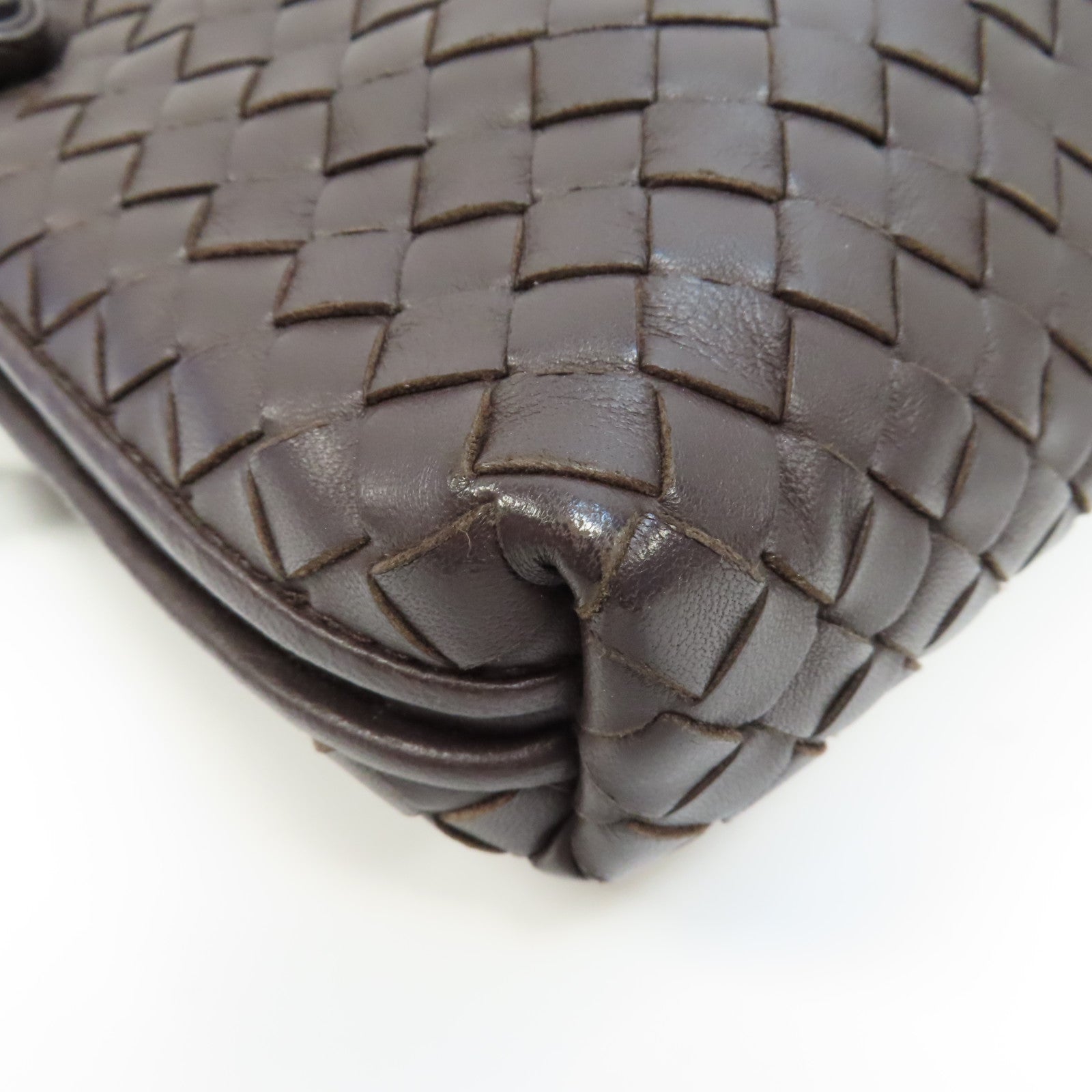 BOTTEGA VENETA 織紋皮革Shoulder Bag肩背袋啡色