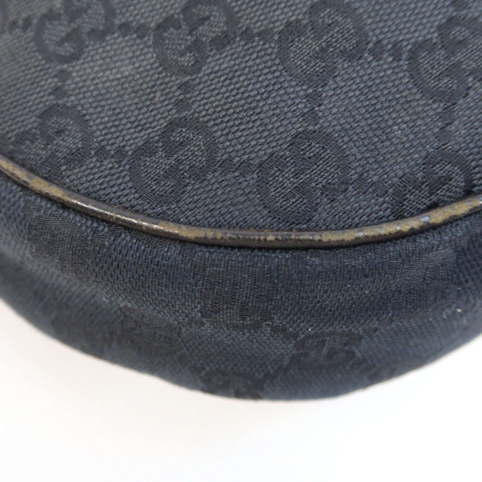 GUCCI 帆布Shoulder Bag銀扣肩背袋黑色