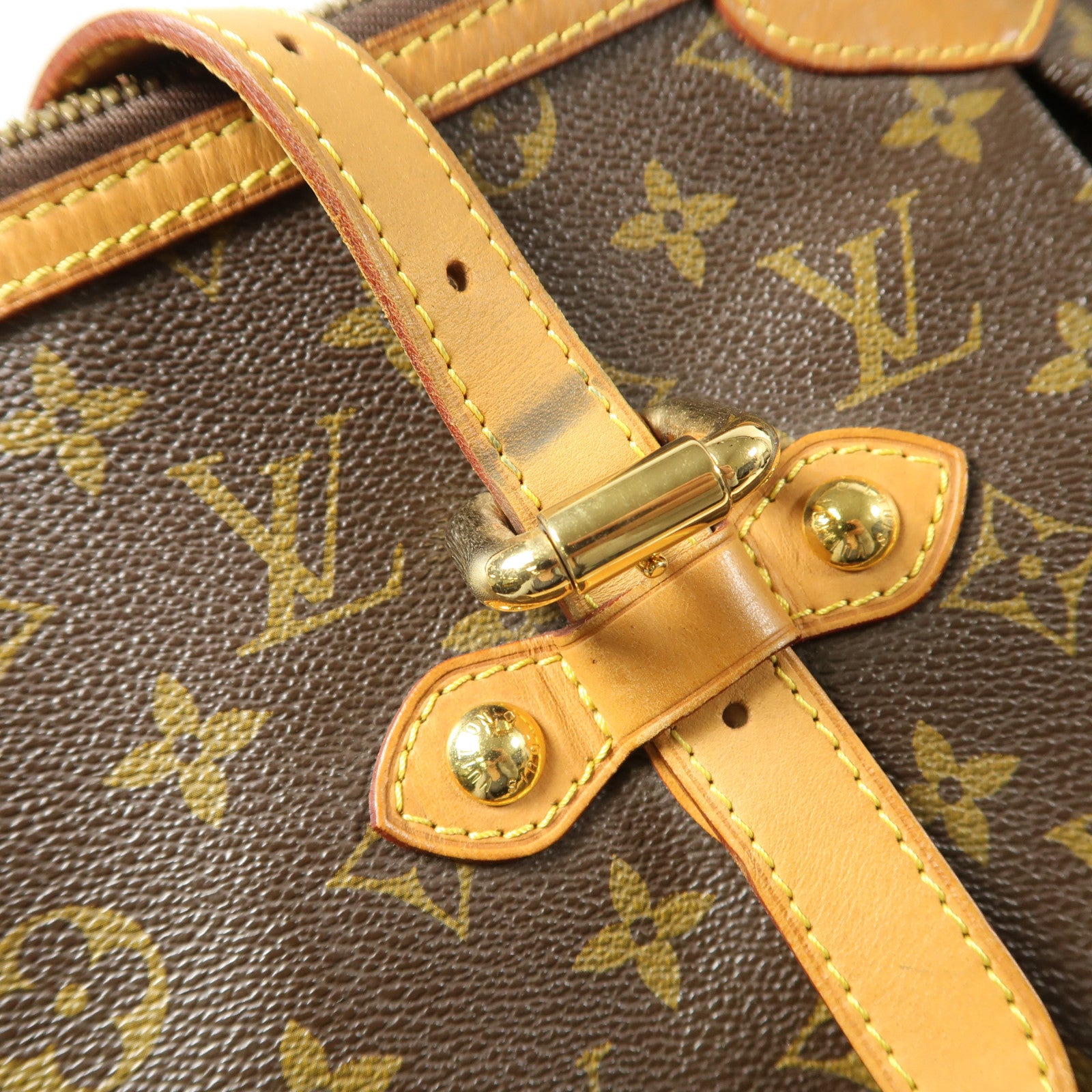 LOUIS VUITTON Monogram Palermo GM金扣手挽肩背兩用袋棕色