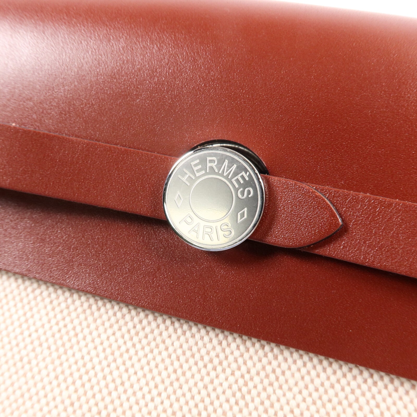 HERMES 帆布Mini Herbag肩背袋Rough H