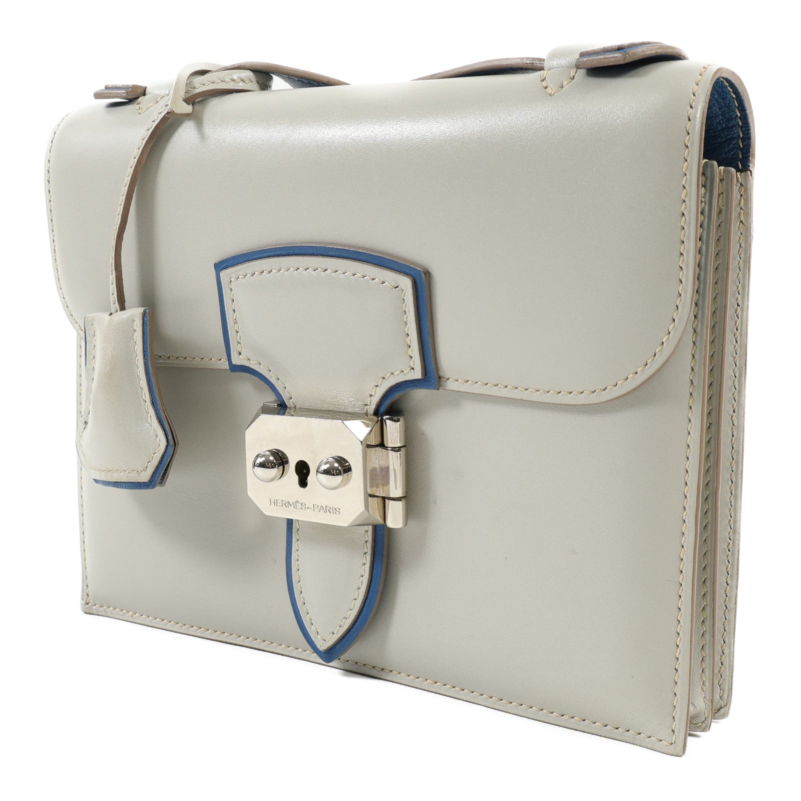 HERMES Swift皮革Illico銀扣肩背袋