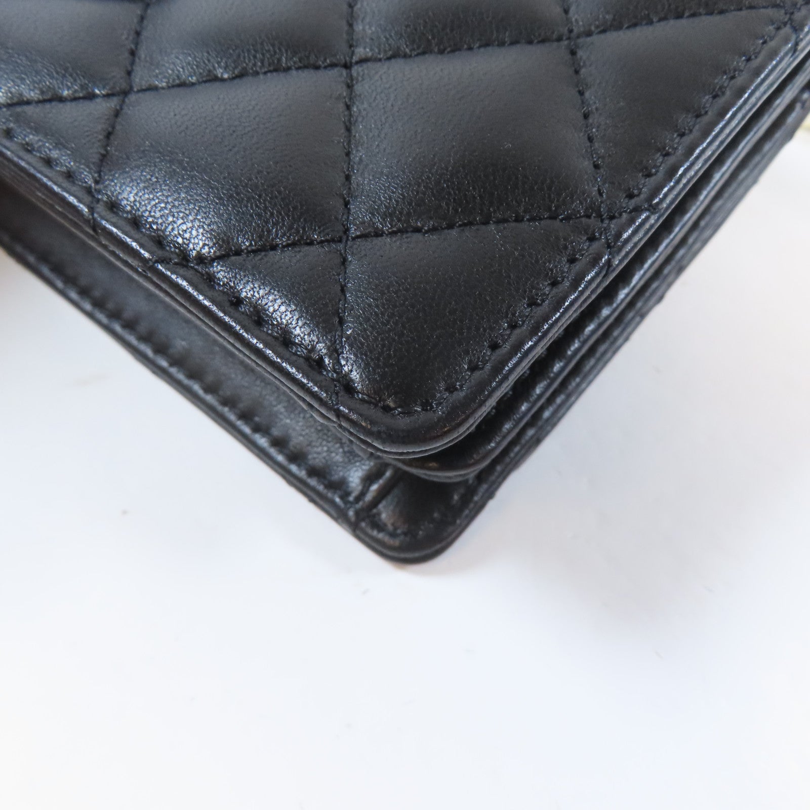 CHANEL 菱格羊皮皮革2 Way Shoulder Bag金扣手挽肩背兩用袋黑色
