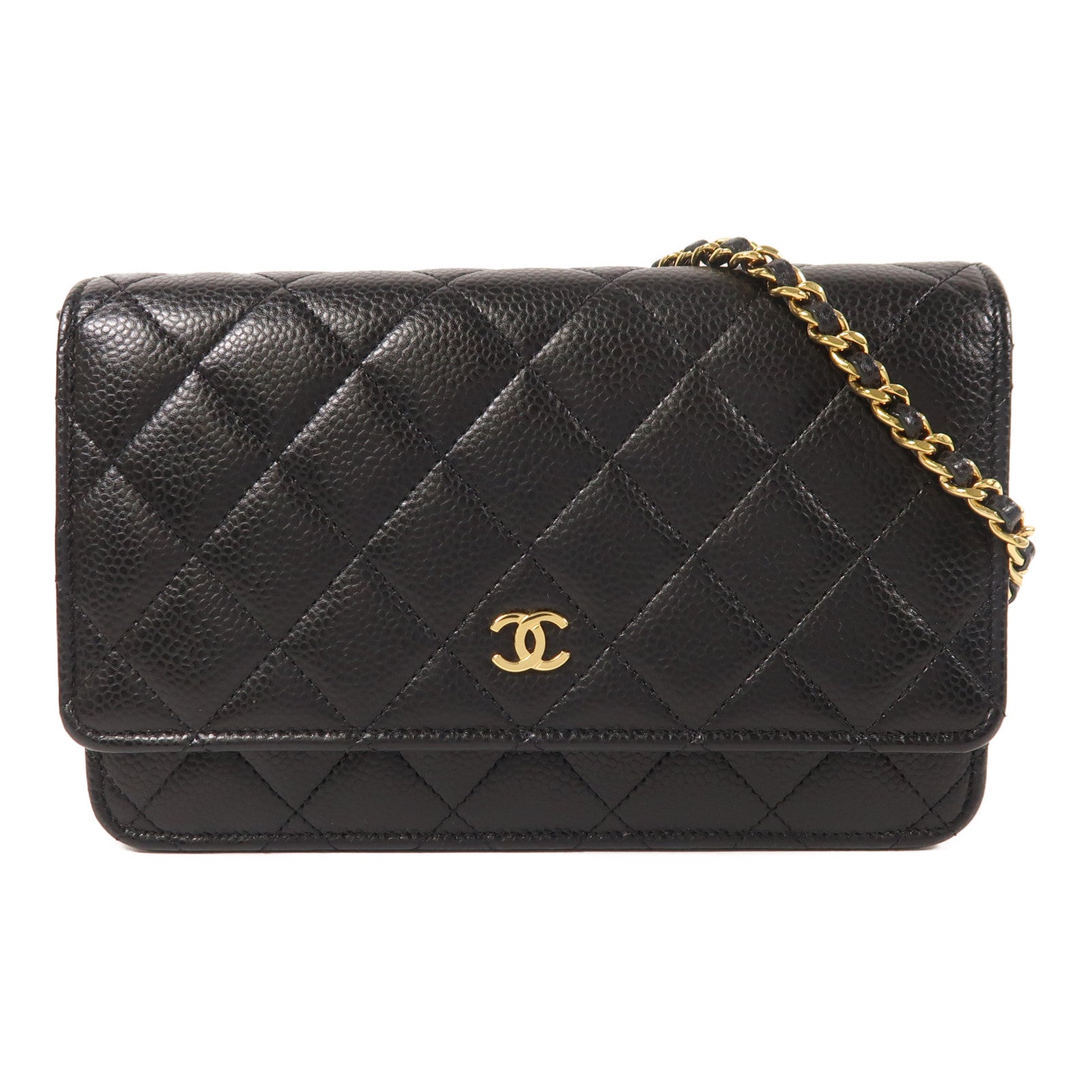CHANEL 牛皮皮革WOC Wallet On Chain金扣鏈帶肩背袋