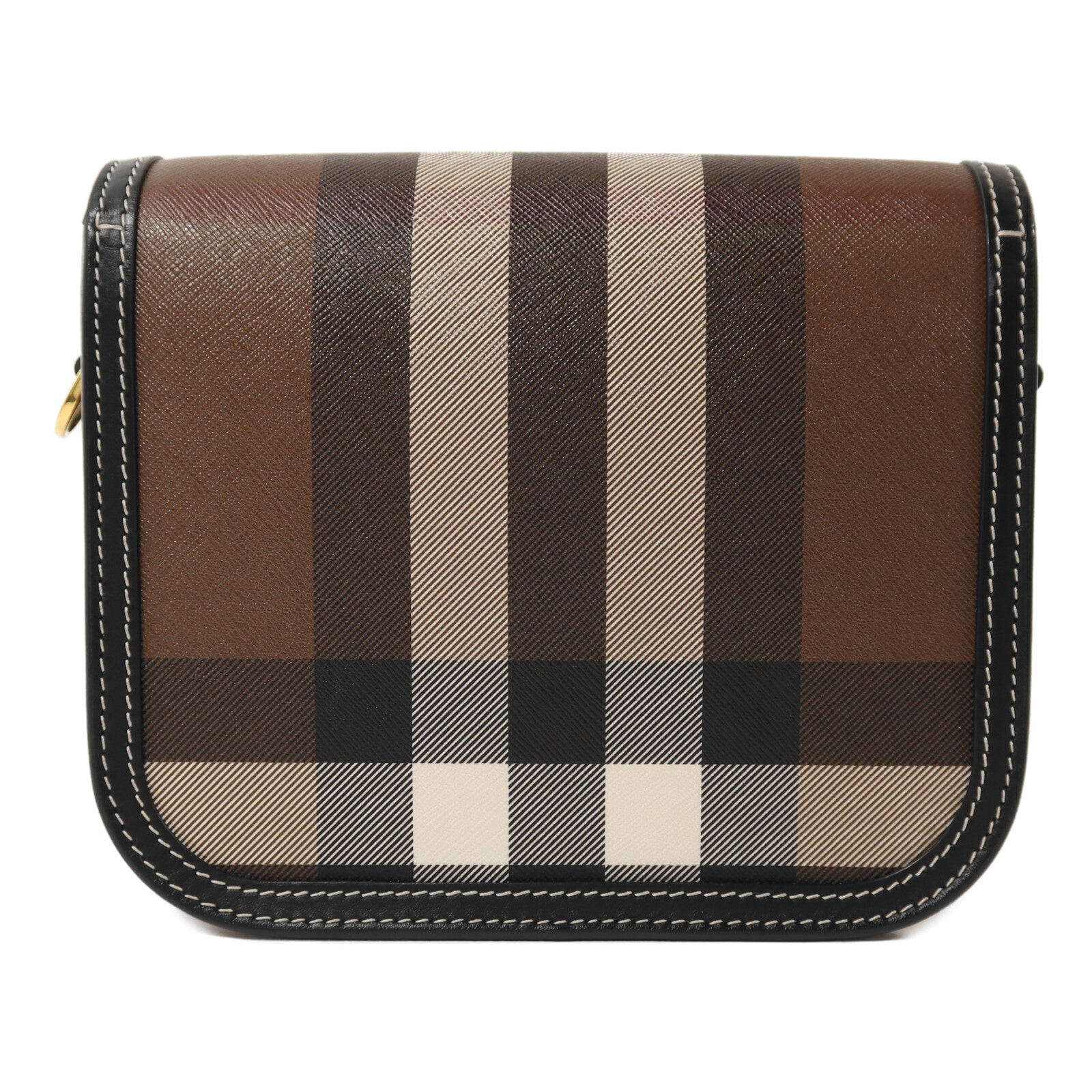 BURBERRY 牛皮皮革/塗層帆布Shoulder Bag金扣肩背袋