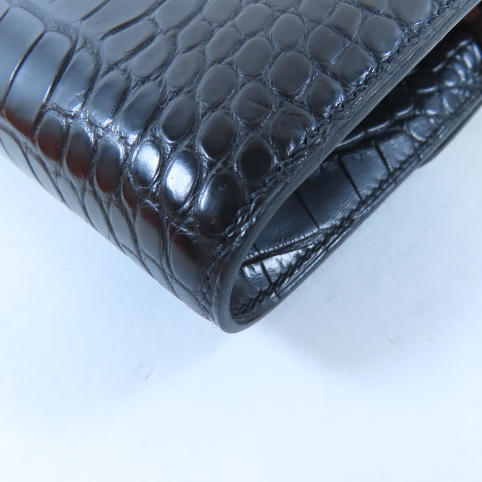 HERMES 【激減優惠】鱷魚皮革Constance To Go銀扣肩背袋黑色