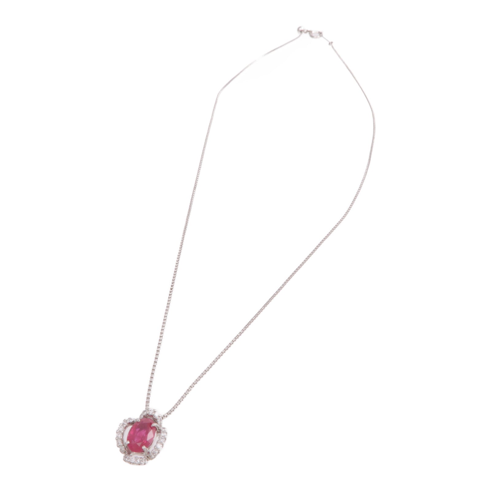 JEWELRY 【激減優惠】PT900/PT850鉑金Ruby Diamond Necklace紅寶石/鑽石項鍊