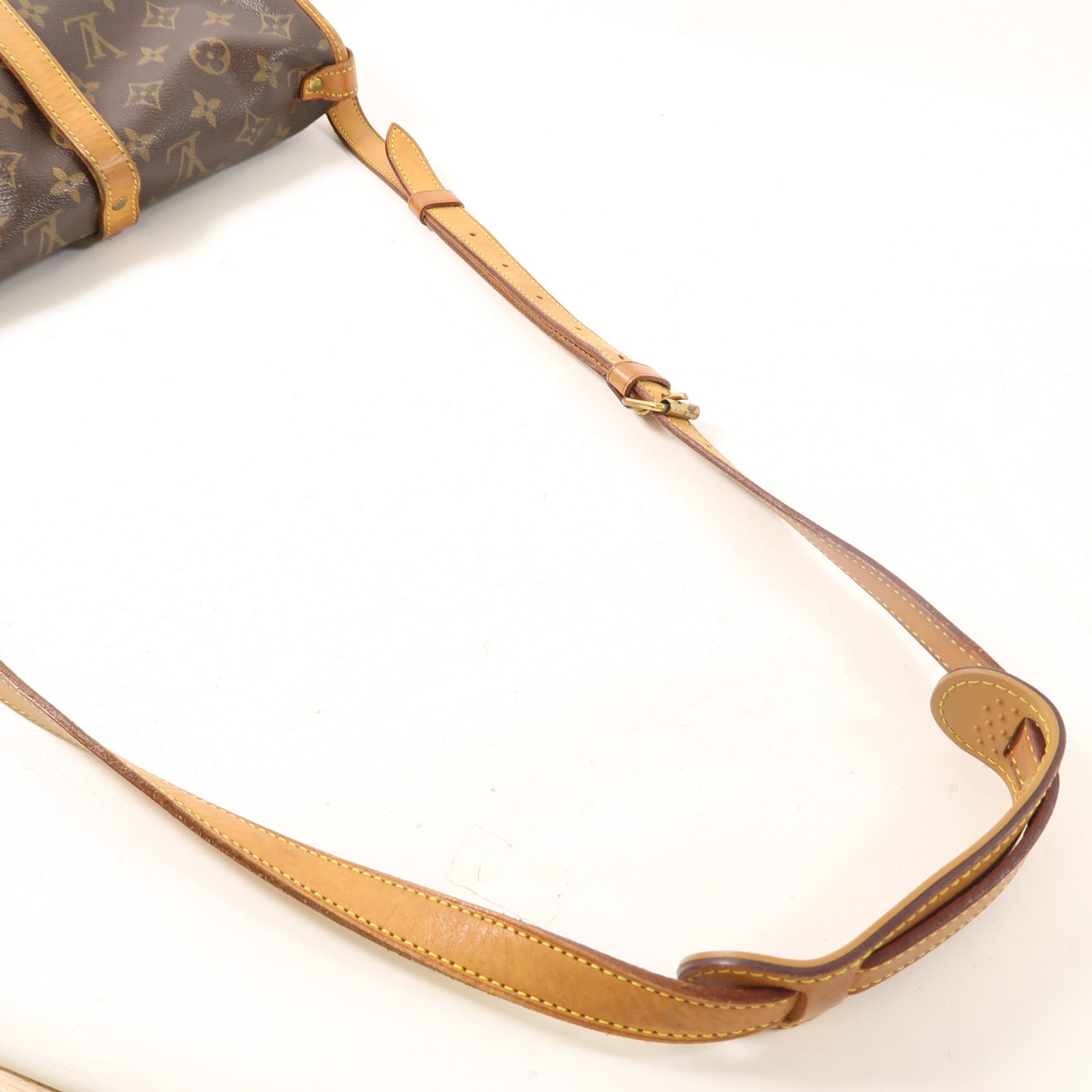 LOUIS VUITTON Monogram Saumur 30金扣肩背袋棕色