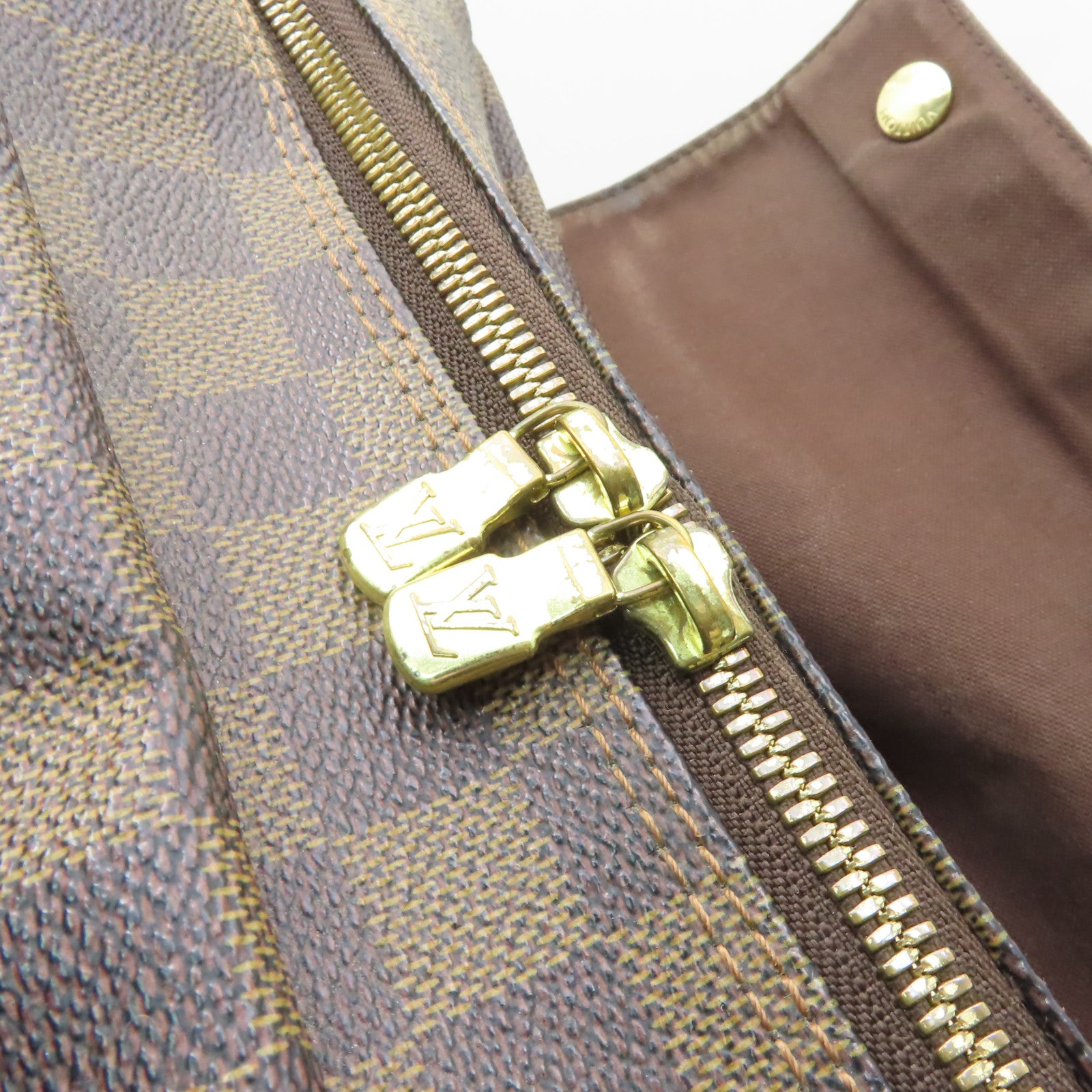 LOUIS VUITTON 【激減優惠】Damier Naviglio金扣肩背袋啡色