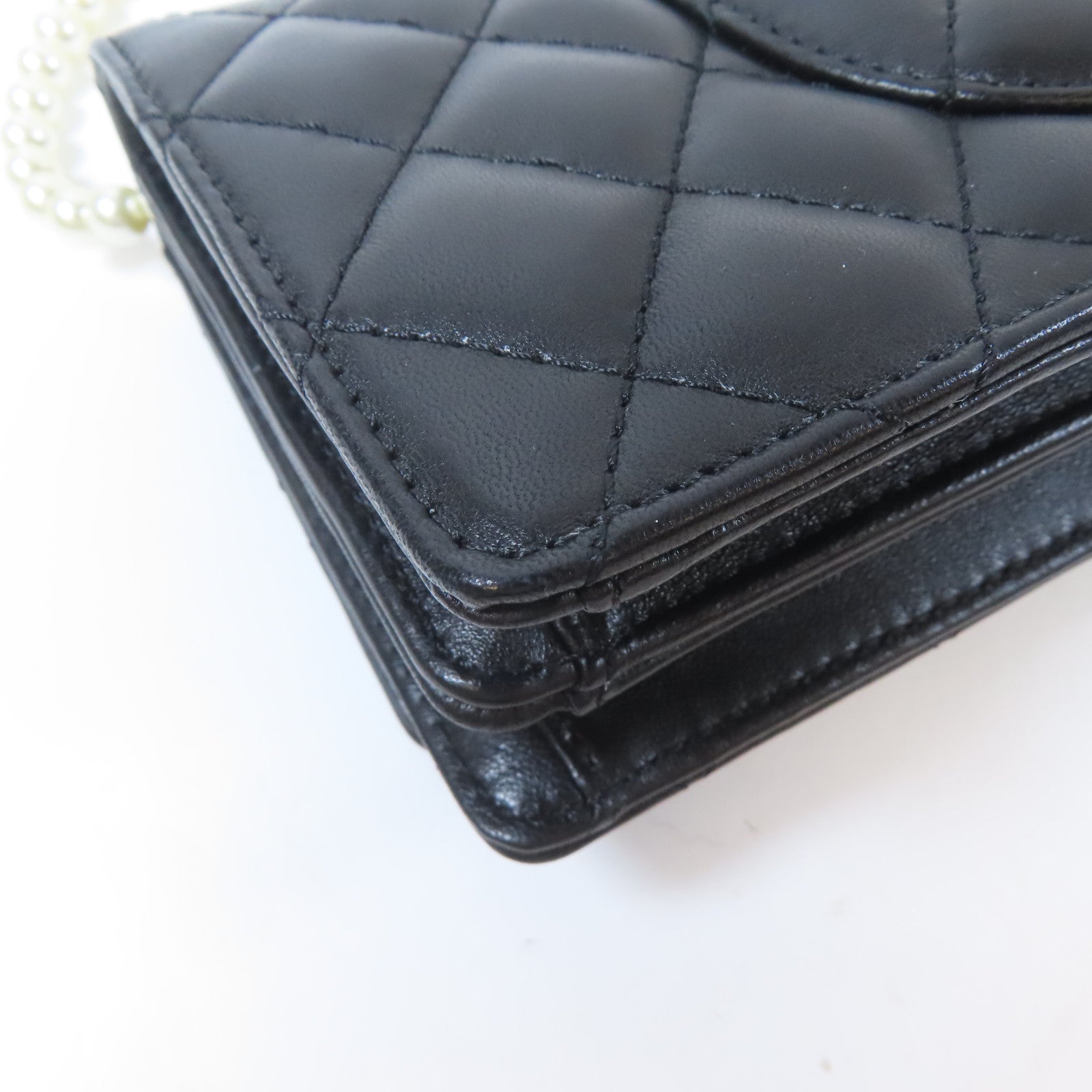 CHANEL 菱格羊皮皮革2 Way Shoulder Bag金扣手挽肩背兩用袋黑色