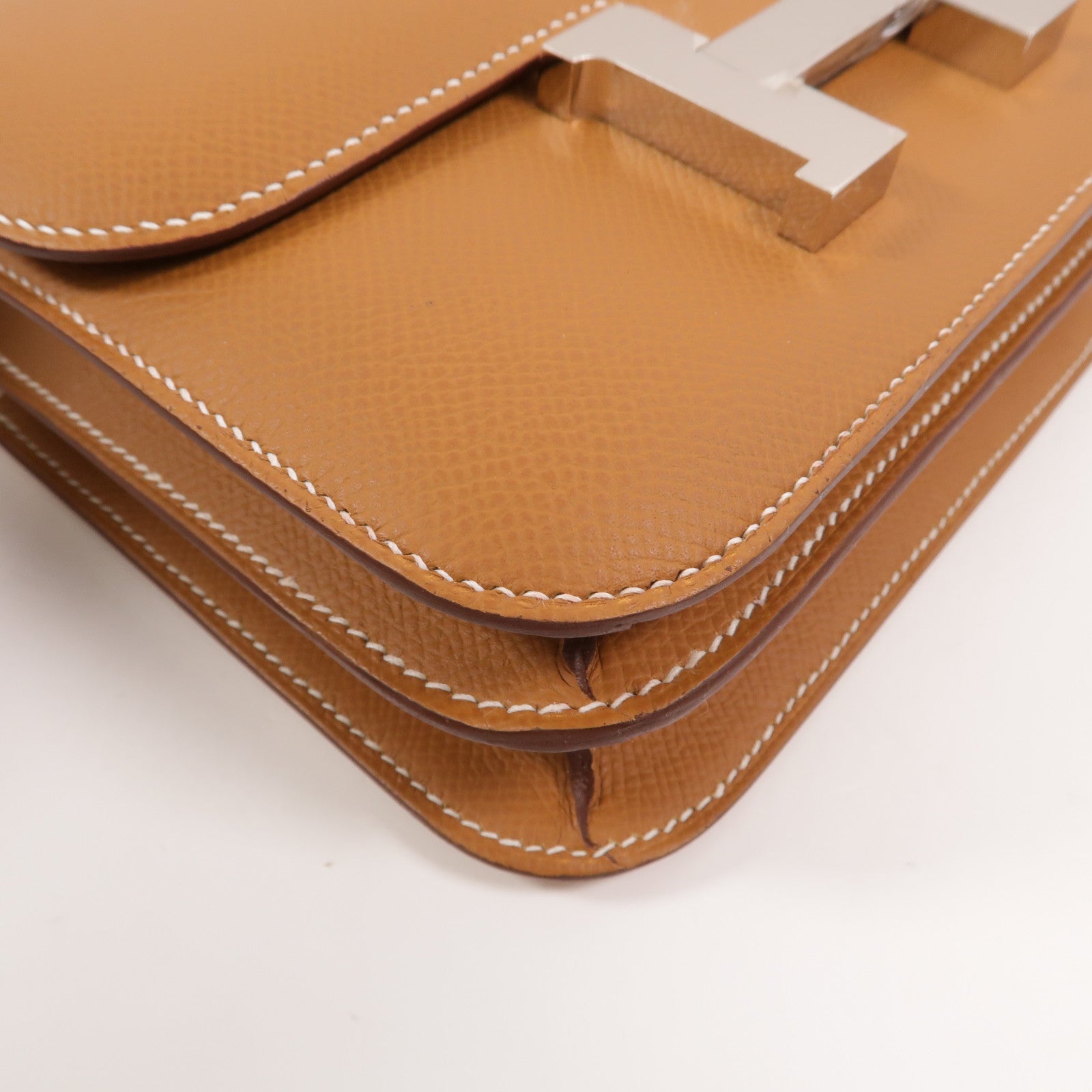 HERMES Epsom皮革Constance Mini肩背袋Gold