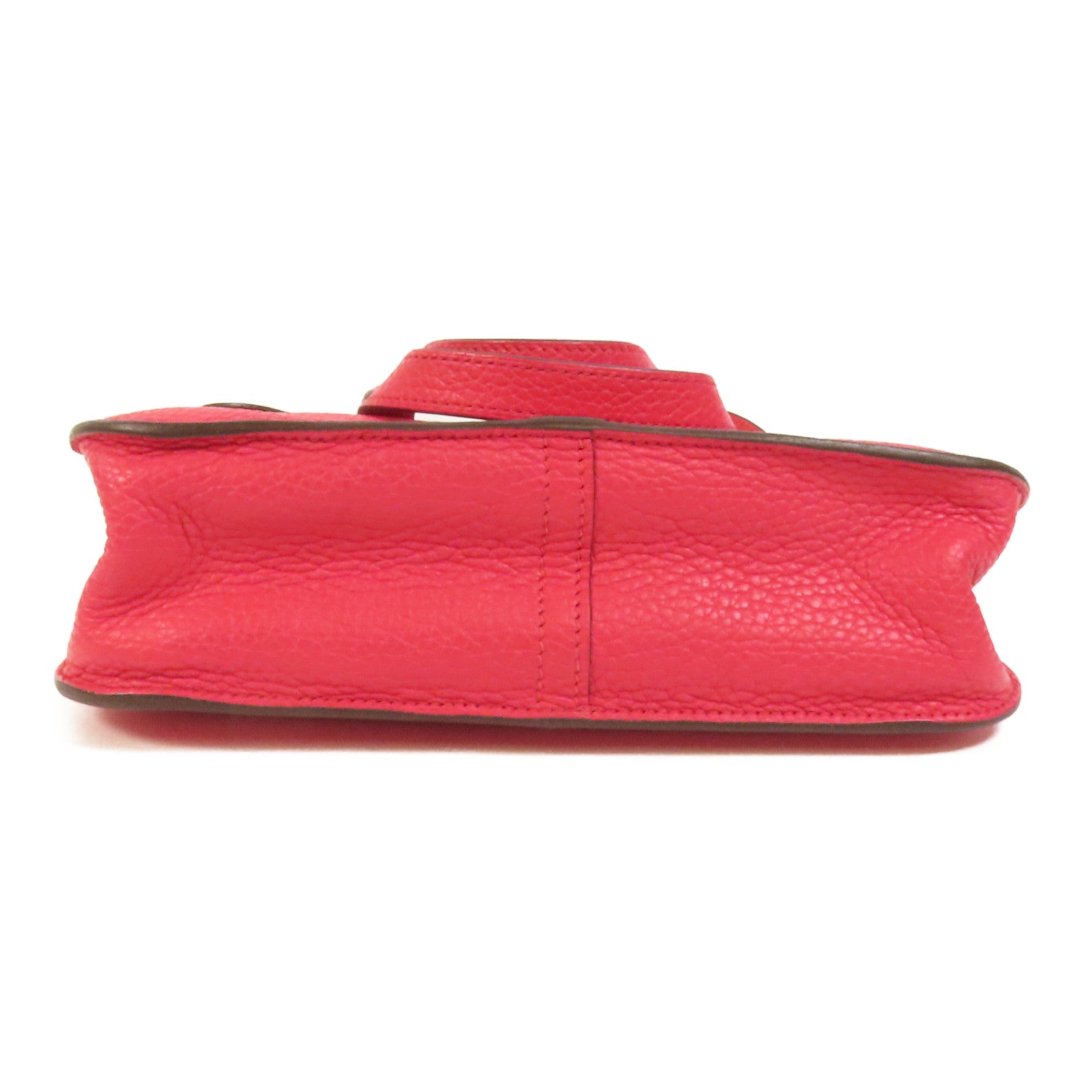 HERMES Clemence皮革Halzan 25銀扣手挽肩背兩用袋Rose Extreme