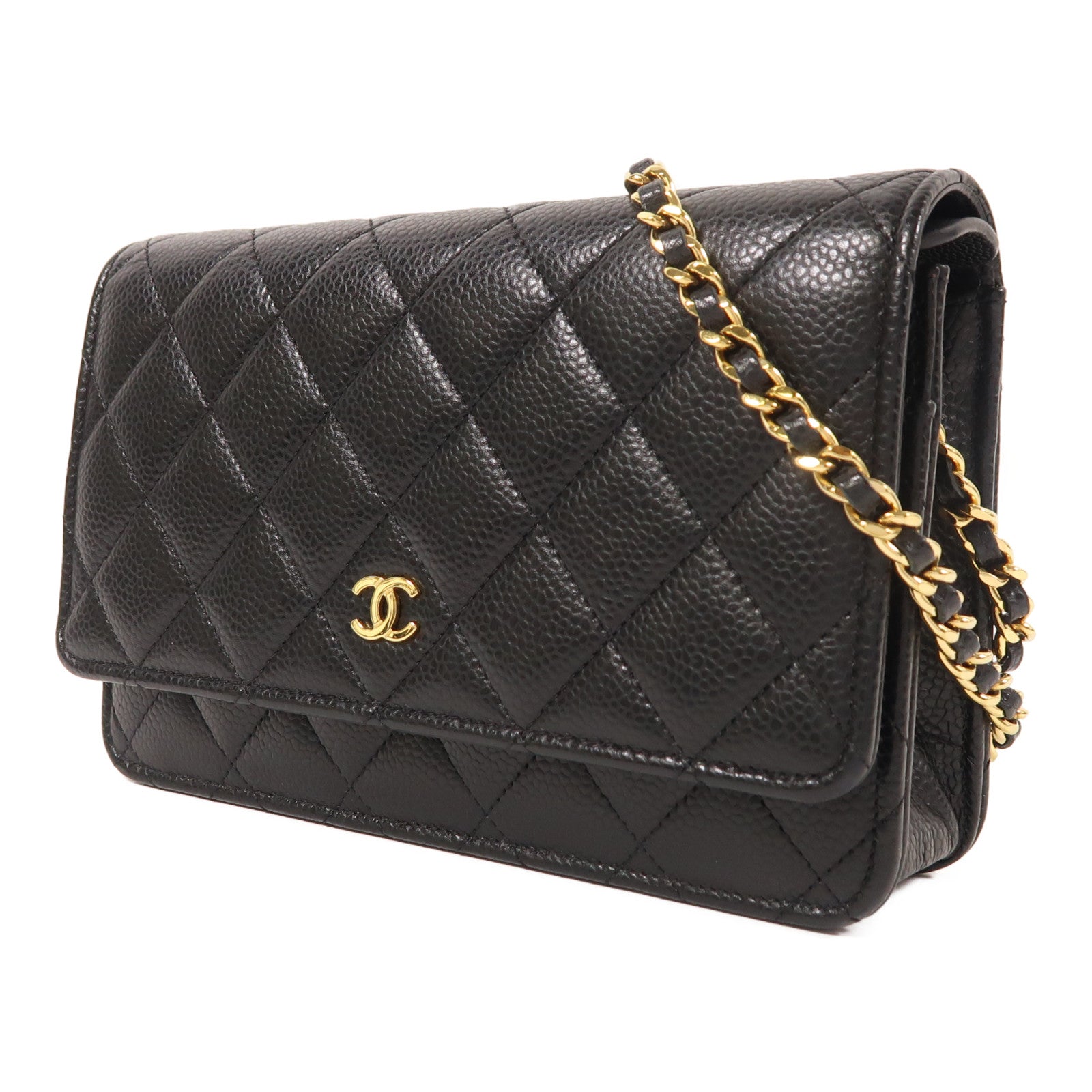 CHANEL 牛皮皮革WOC Wallet On Chain金扣鏈帶肩背袋