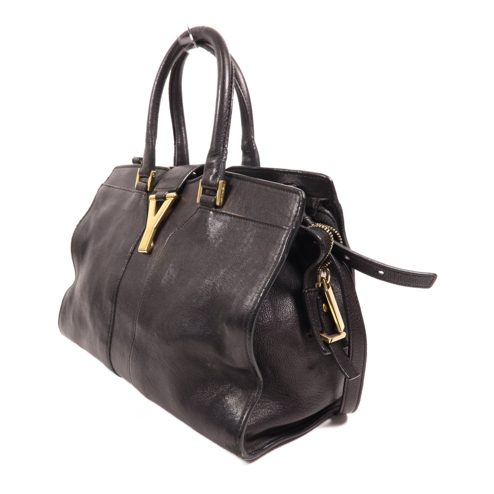 YVES SAINT LAURENT 牛皮皮革Cabas Chyc金扣手挽肩背兩用袋