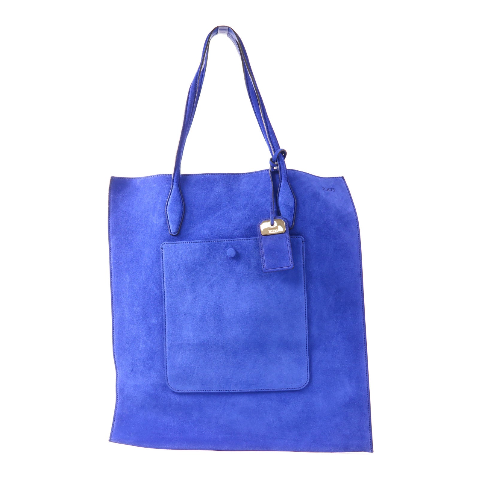TOD'S 麂皮皮革Tote Bag銀扣肩背袋