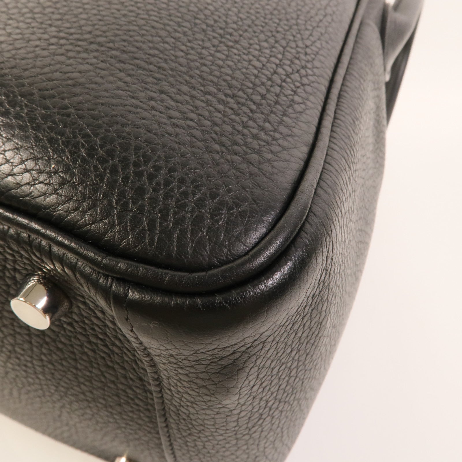 HERMES Clemence皮革Lindy 30手挽肩背兩用袋Noir
