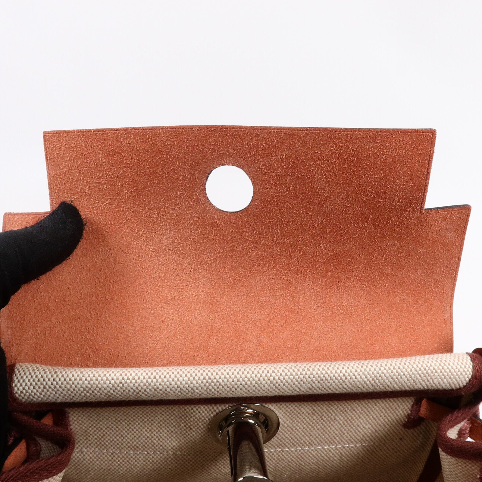 HERMES 帆布Mini Herbag肩背袋Rough H