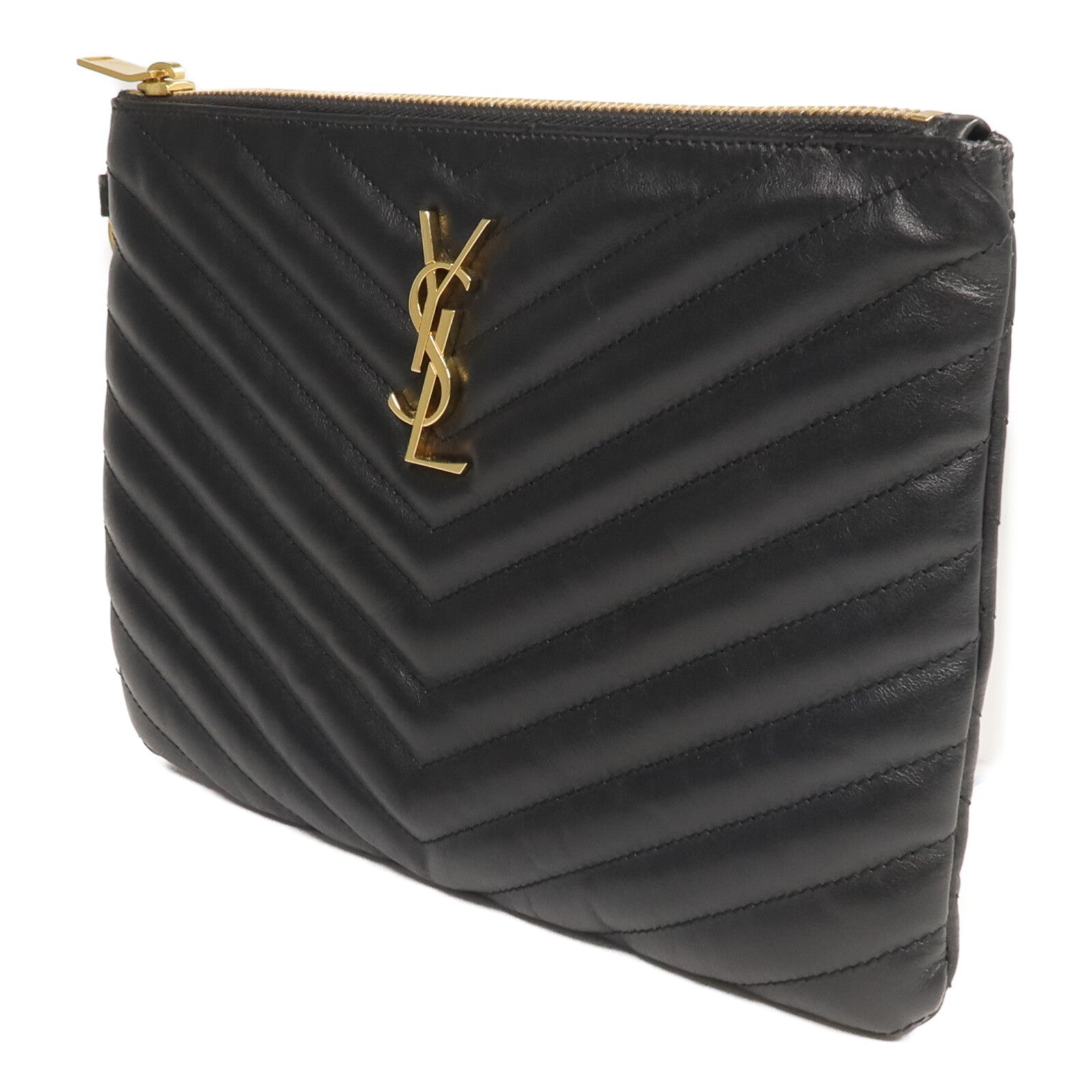 SAINT LAURENT 牛皮皮革Pouch手拿包
