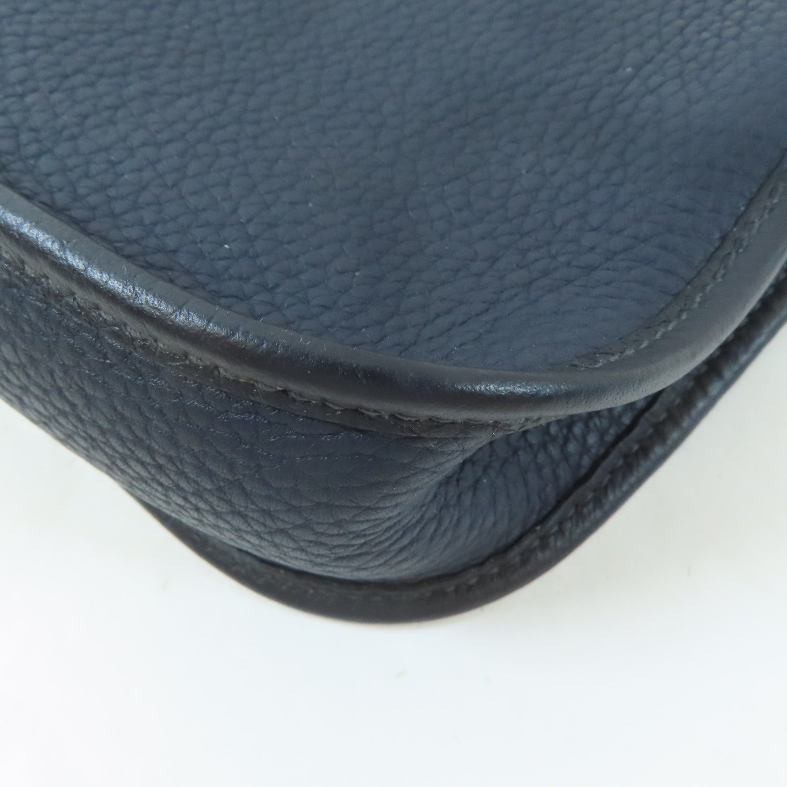 HERMES Clemence皮革Evelyne TPM銀扣肩背袋Bleu Nuit/深夜藍色