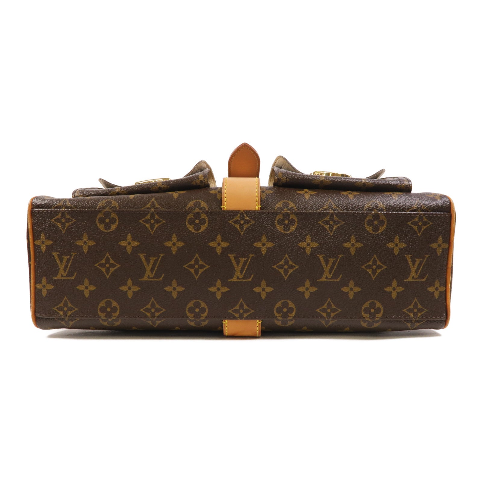 LOUIS VUITTON Monogram Manhattan GM金扣手挽袋棕色