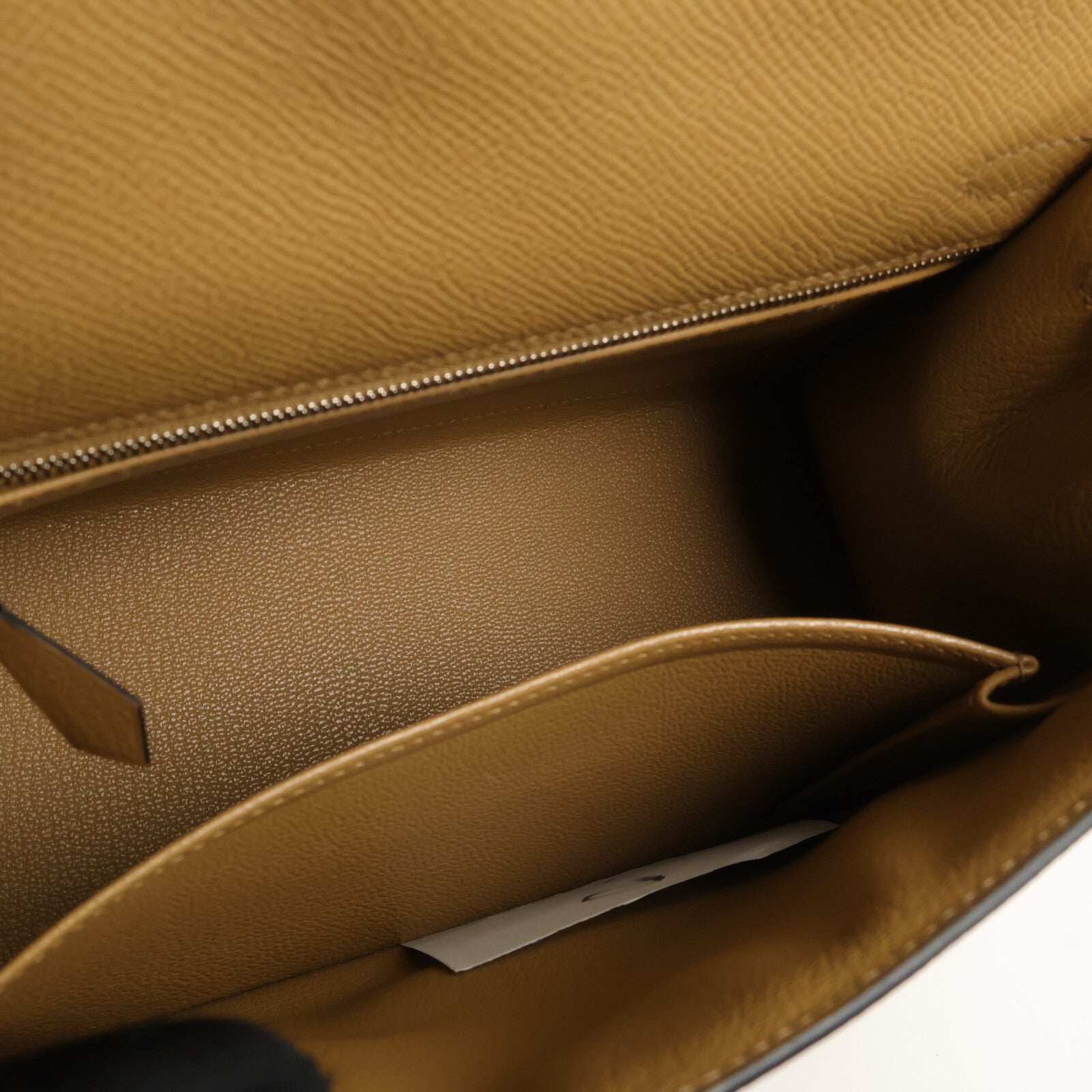 HERMES Epsom皮革Kelly Sellier 25手挽袋Noir/Biscuit