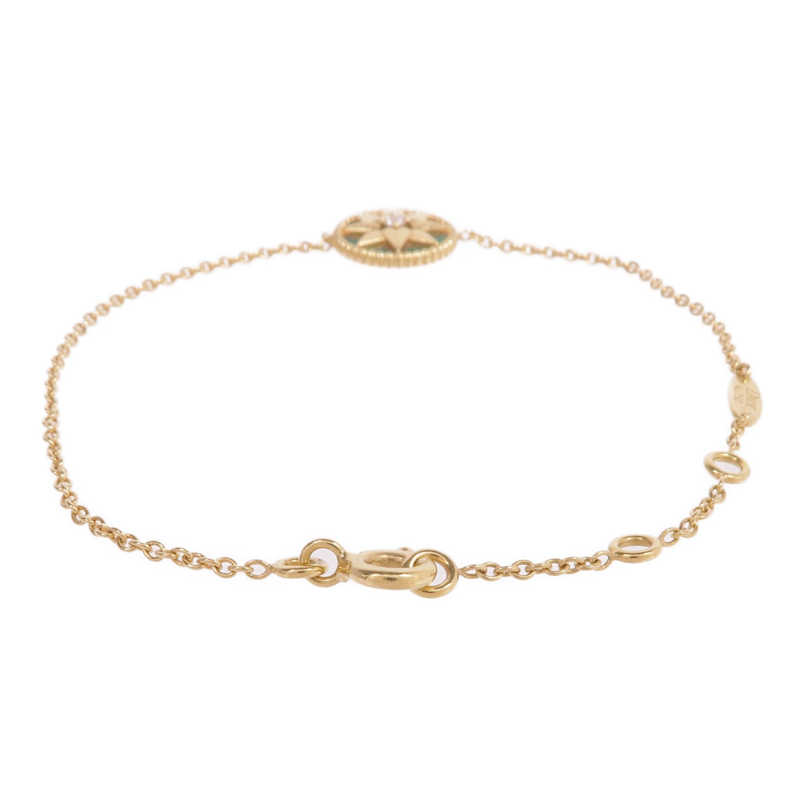 Dior 18K黃金Rose Des Vents Bracelet鑽石/孔雀石手鏈