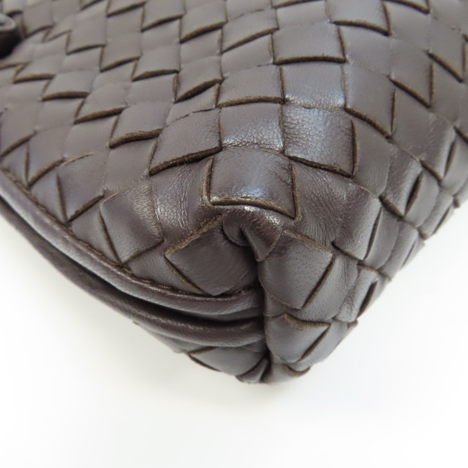 BOTTEGA VENETA 織紋皮革Shoulder Bag肩背袋啡色