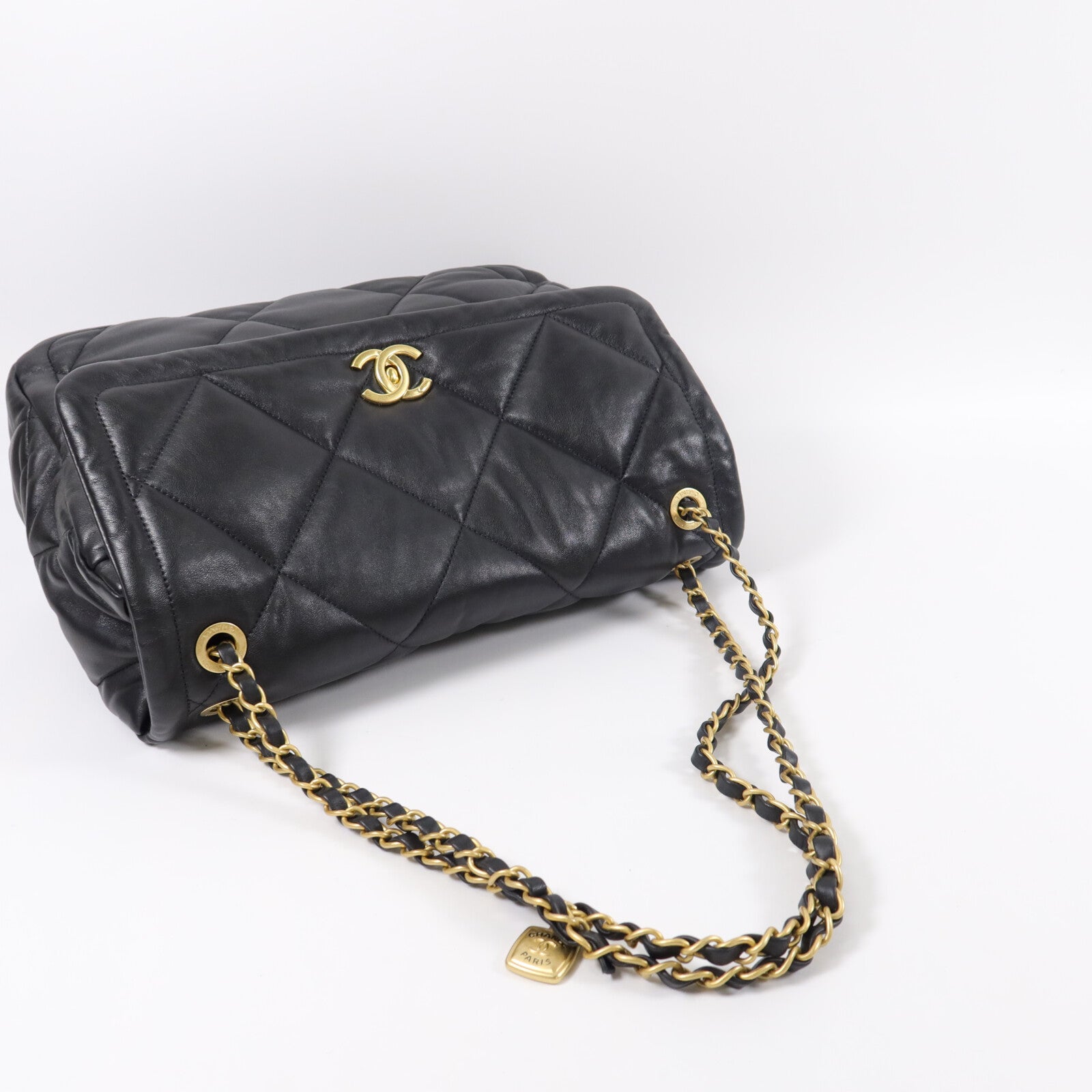 CHANEL 羊皮皮革25K Flap Bag Large鏈帶肩背袋