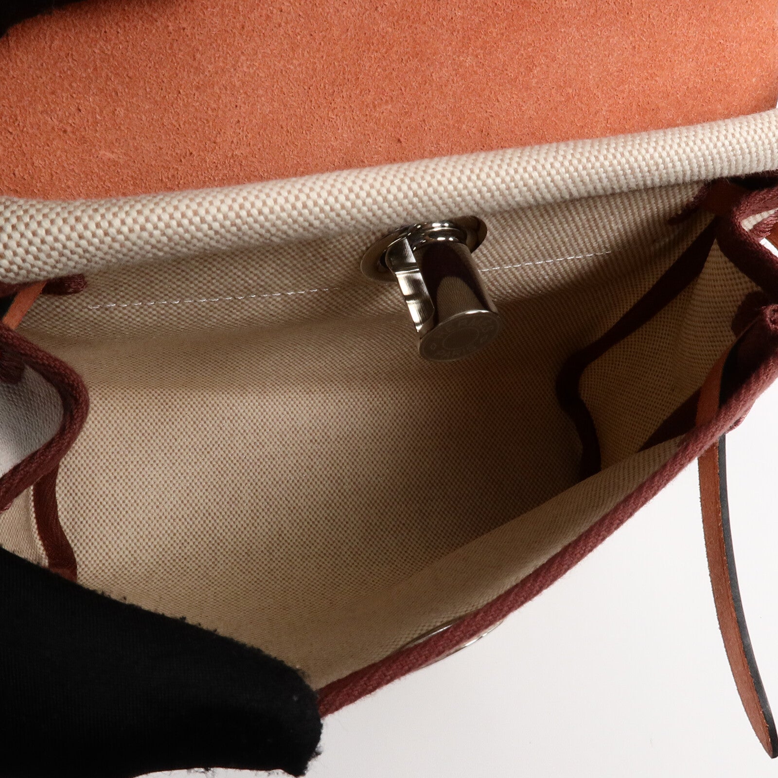 HERMES 帆布Mini Herbag肩背袋Rough H