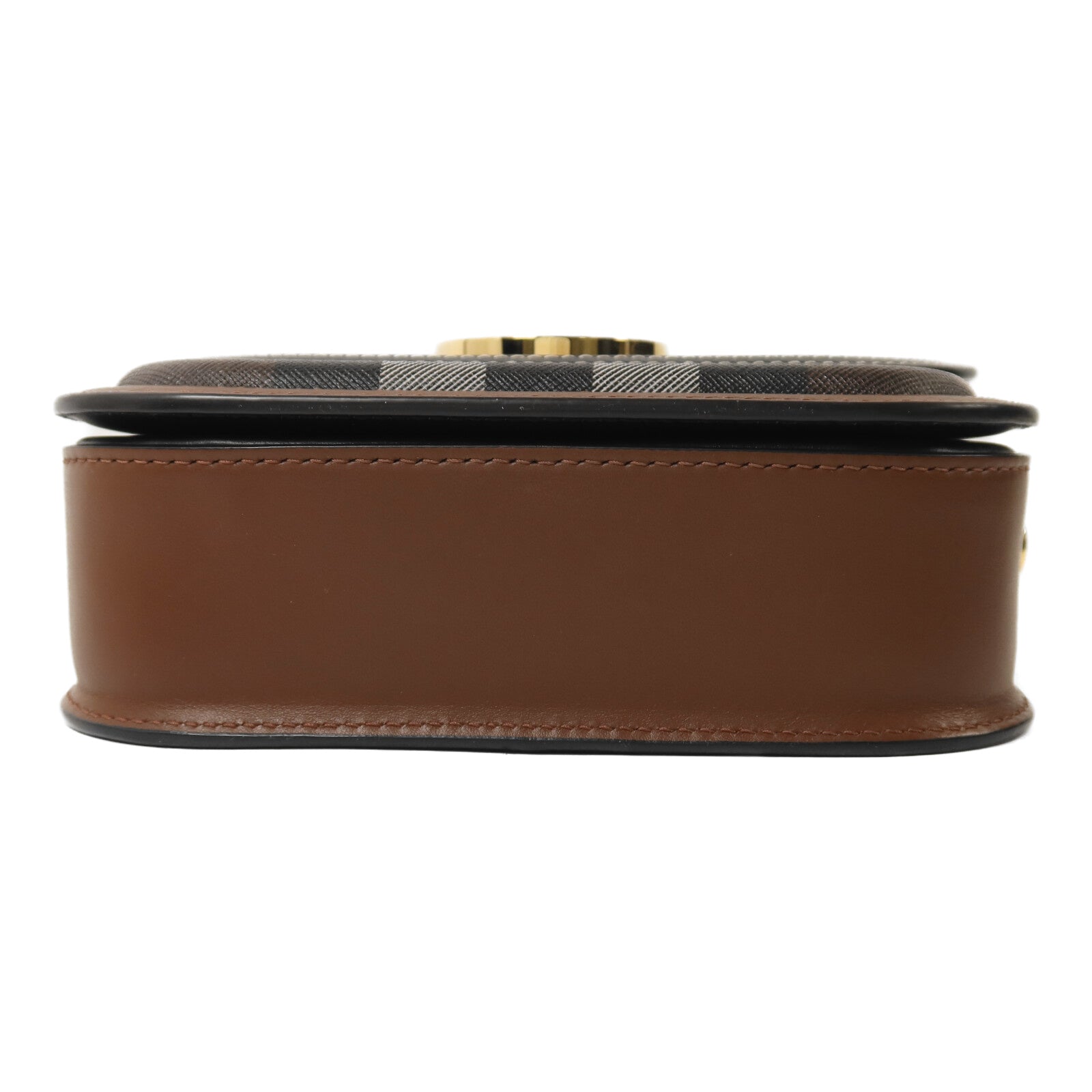 BURBERRY 牛皮皮革/塗層帆布Shoulder Bag金扣肩背袋