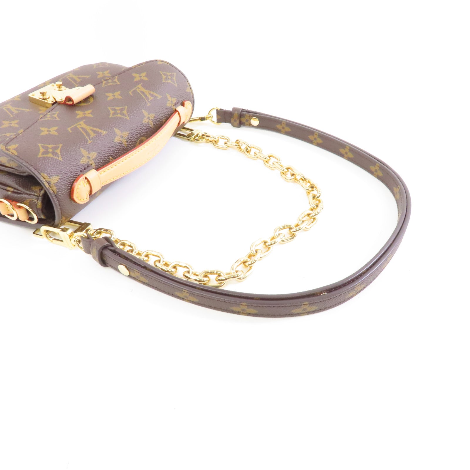 LOUIS VUITTON Monogram Pochette Metis East West金扣手挽肩背兩用袋啡色
