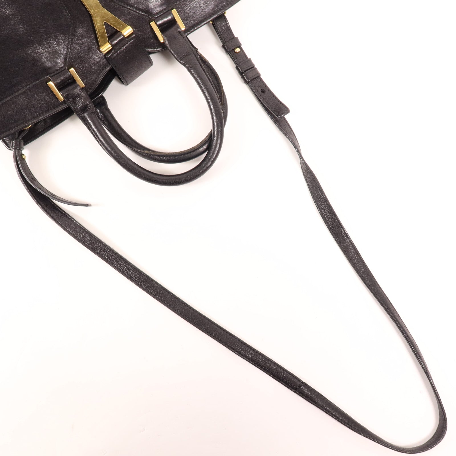 YVES SAINT LAURENT 牛皮皮革Cabas Chyc金扣手挽肩背兩用袋