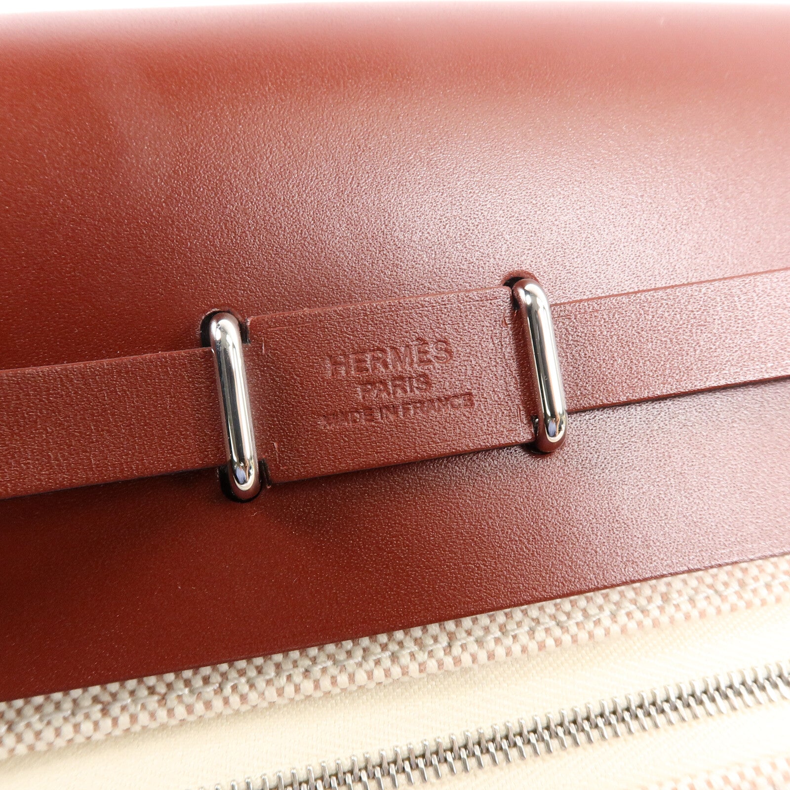 HERMES 帆布Mini Herbag肩背袋Rough H