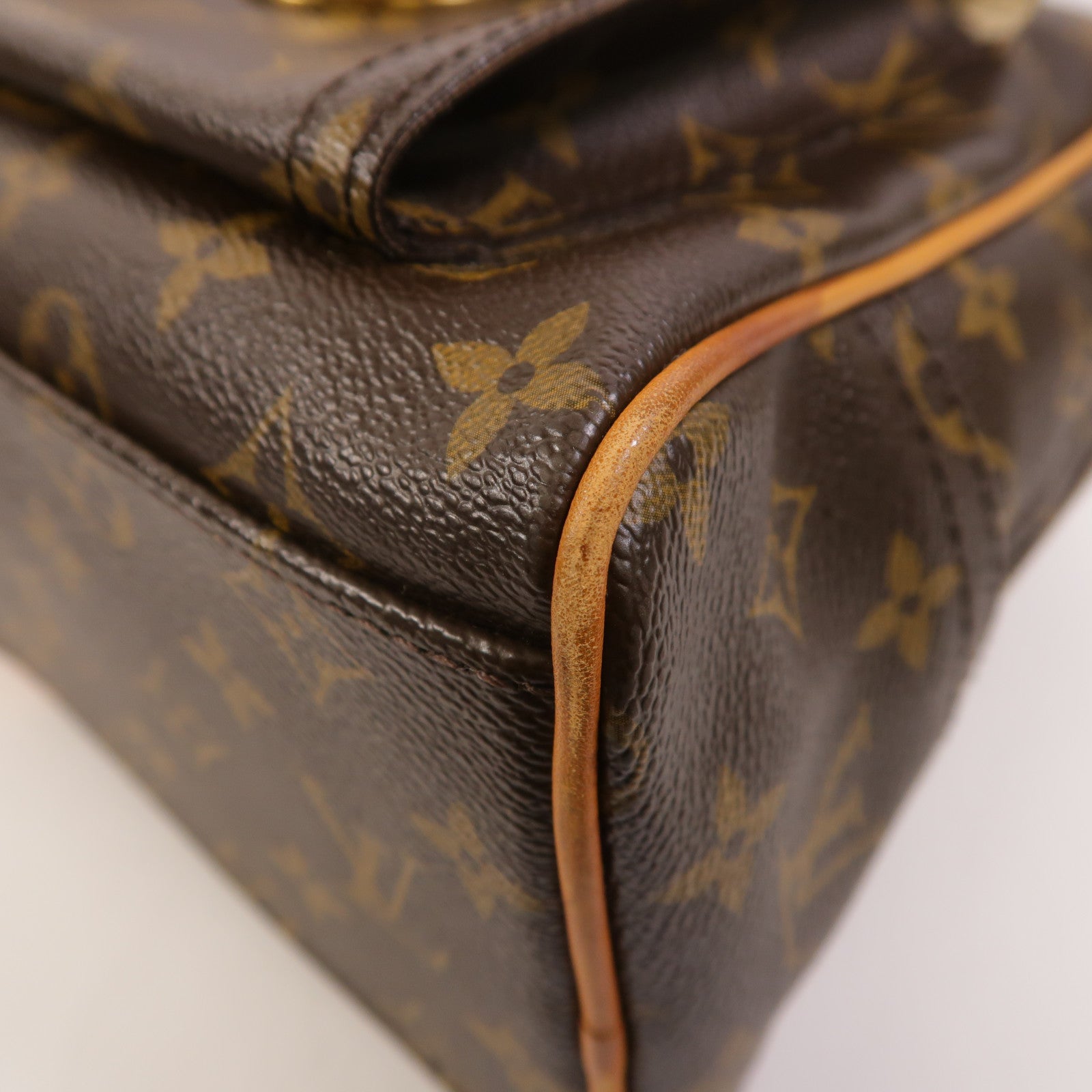 LOUIS VUITTON Monogram Manhattan GM金扣手挽袋棕色