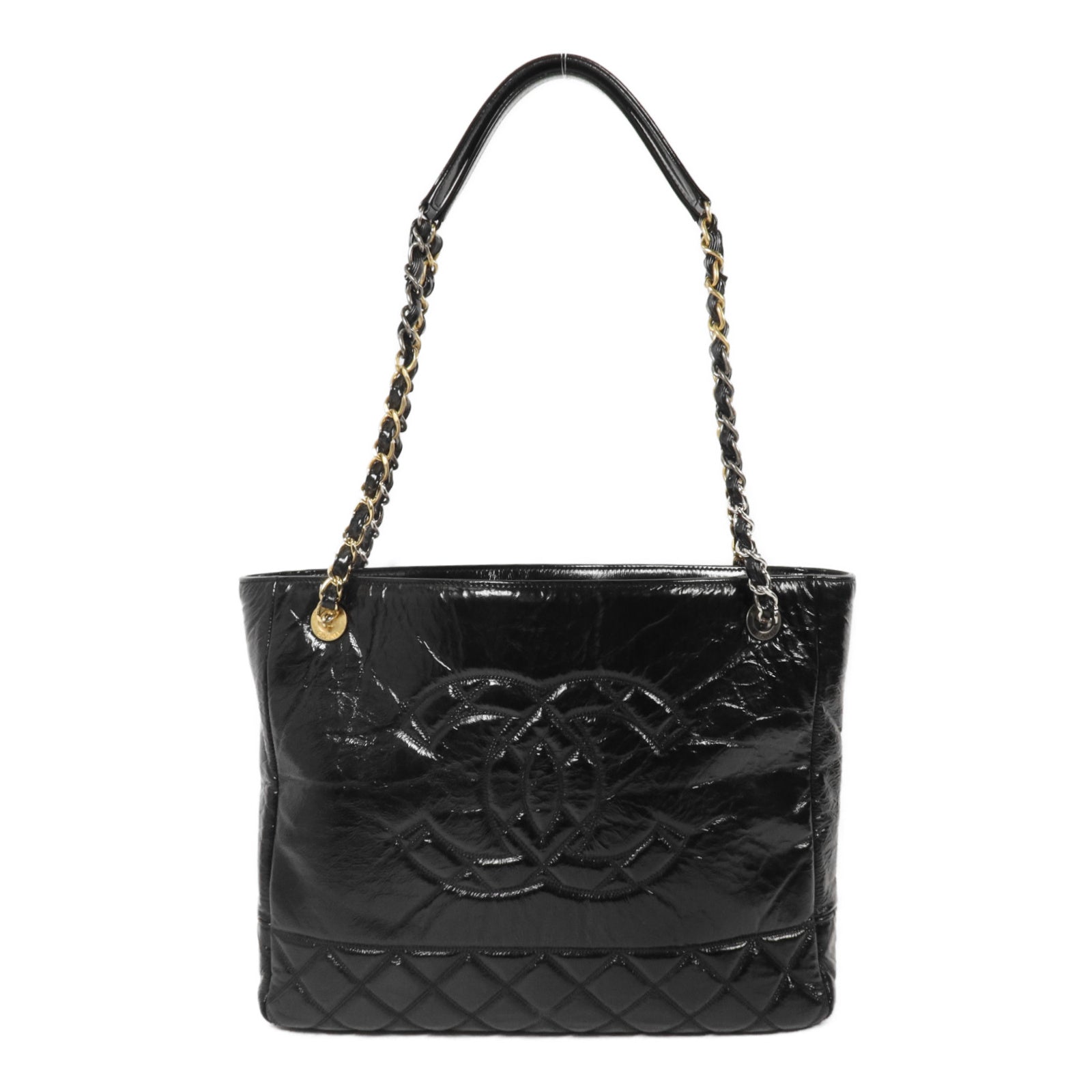 CHANEL 漆皮皮革Chain Shoulder鏈帶肩背袋