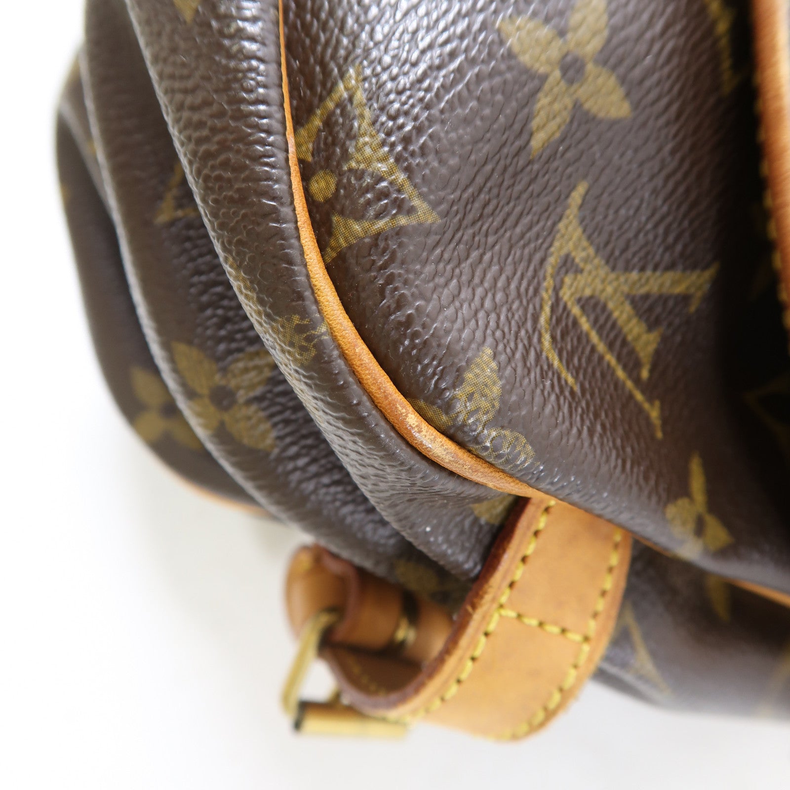 LOUIS VUITTON Monogram Saumur 30金扣肩背袋棕色