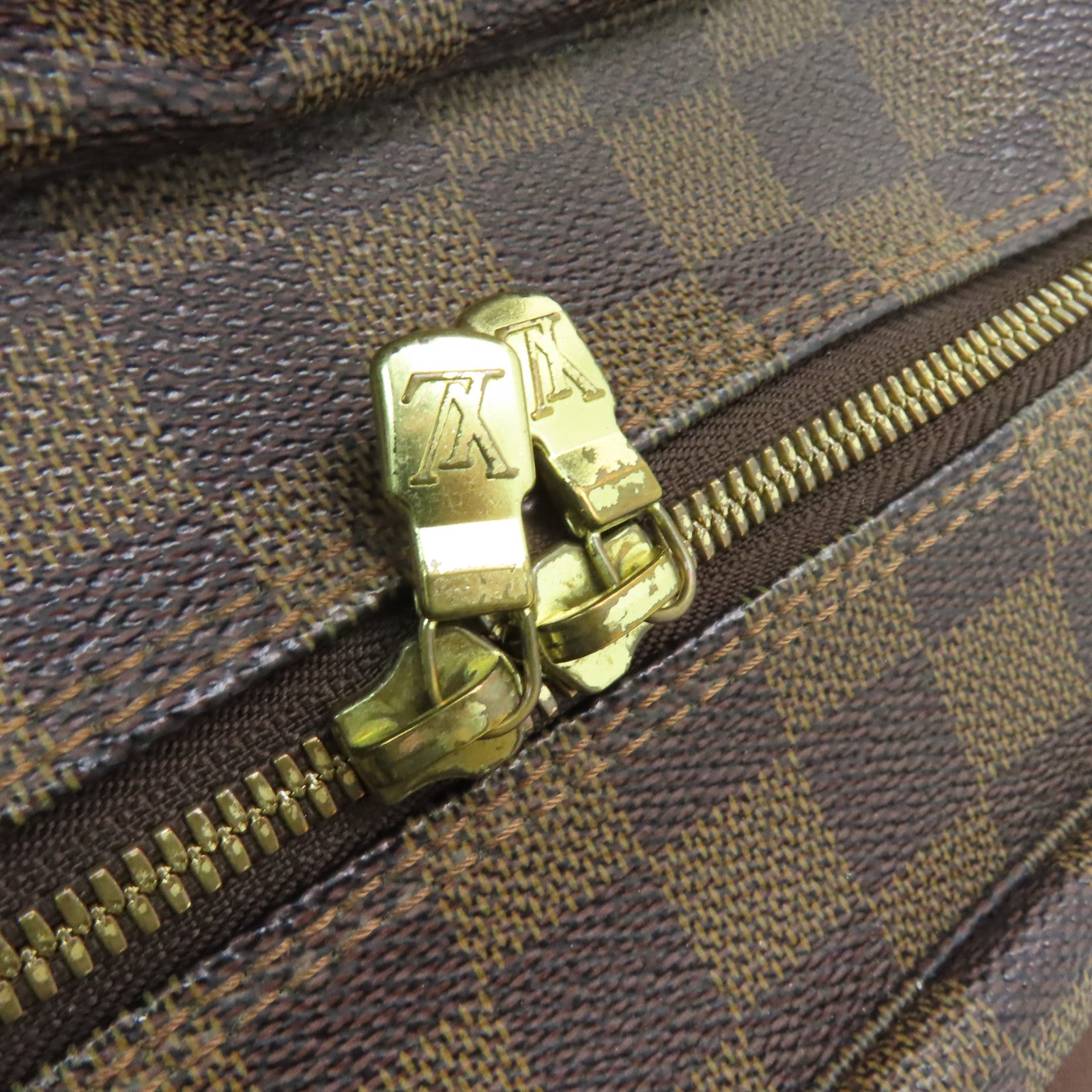 LOUIS VUITTON 【激減優惠】Damier Naviglio金扣肩背袋啡色