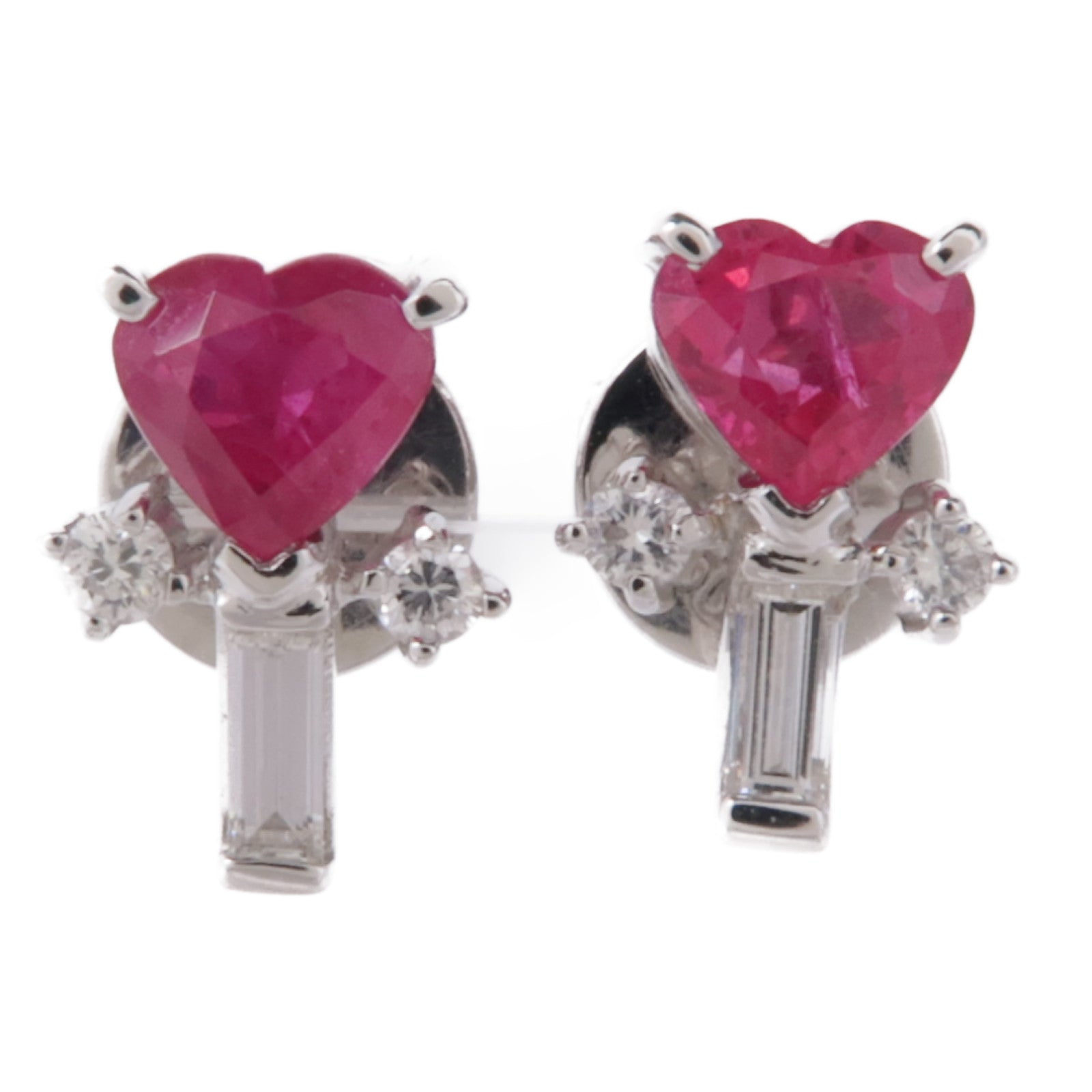 JEWELRY 18K白金Ruby/Diamond Earrings紅寶石/鑽石耳環