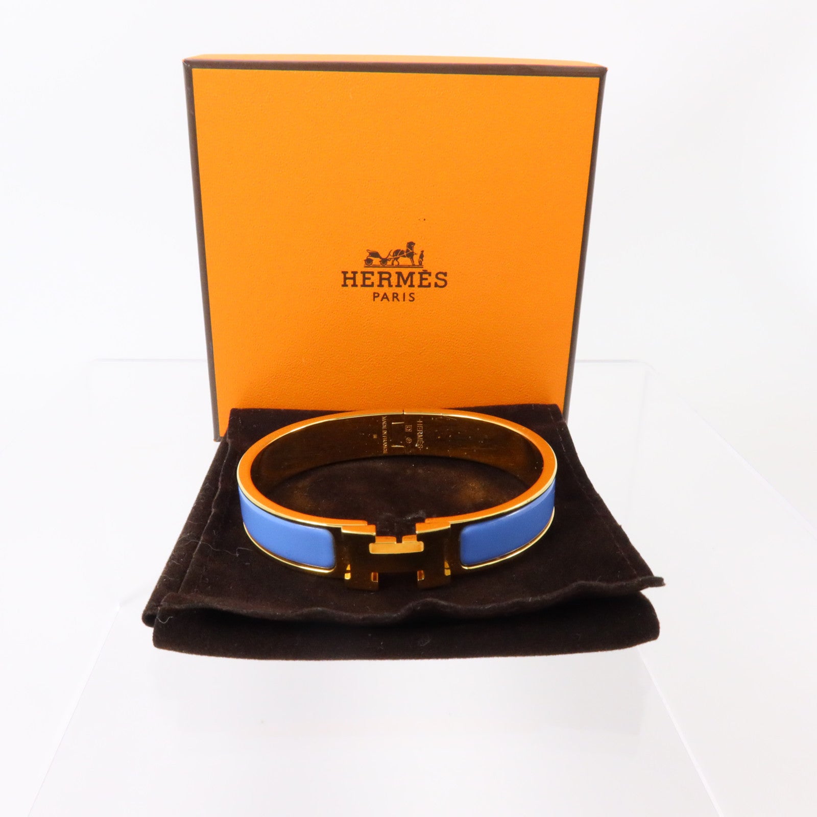 HERMES 金屬/琺瑯Clic H Bracelet金扣手鏈