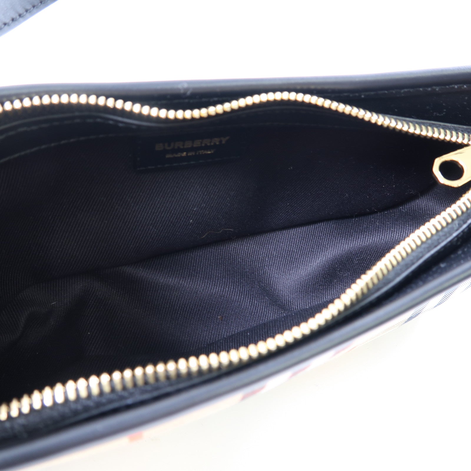 BURBERRY 塗層帆布/牛皮皮革Shoulder Bag金扣肩背袋啡色/黑色