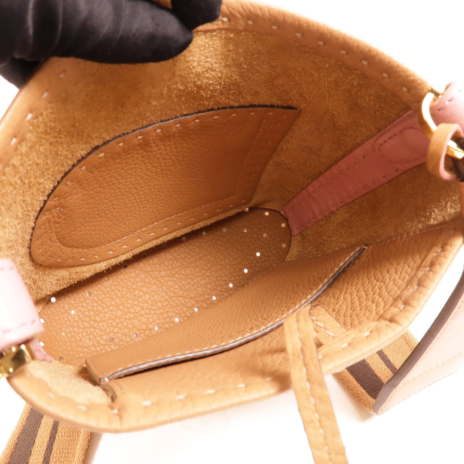 Delvaux 牛皮皮革Pin Mini Bucket手挽肩背兩用袋