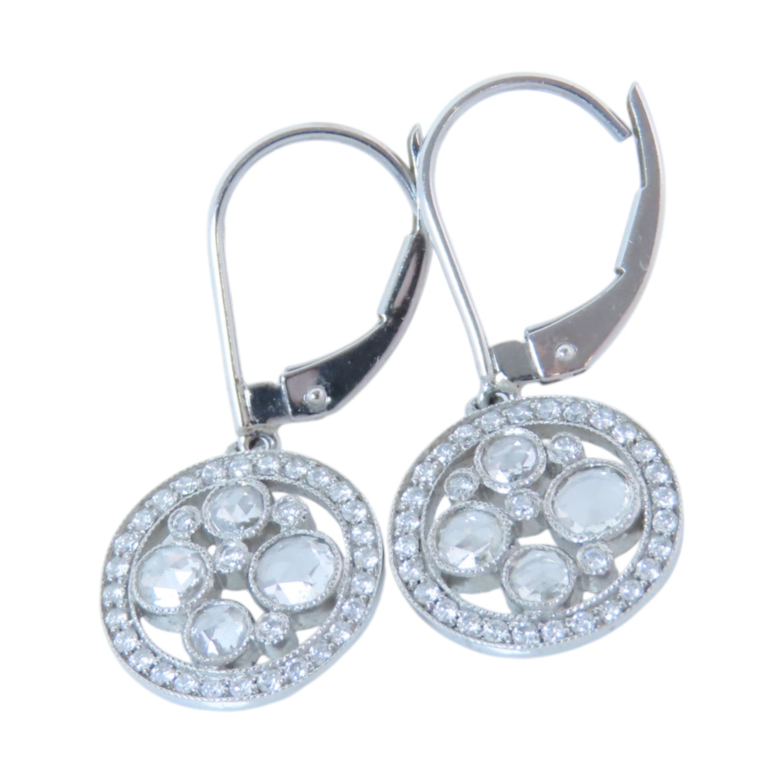 TIFFANY＆CO PT950鉑金Diamond Drop Earrings鑽石耳環