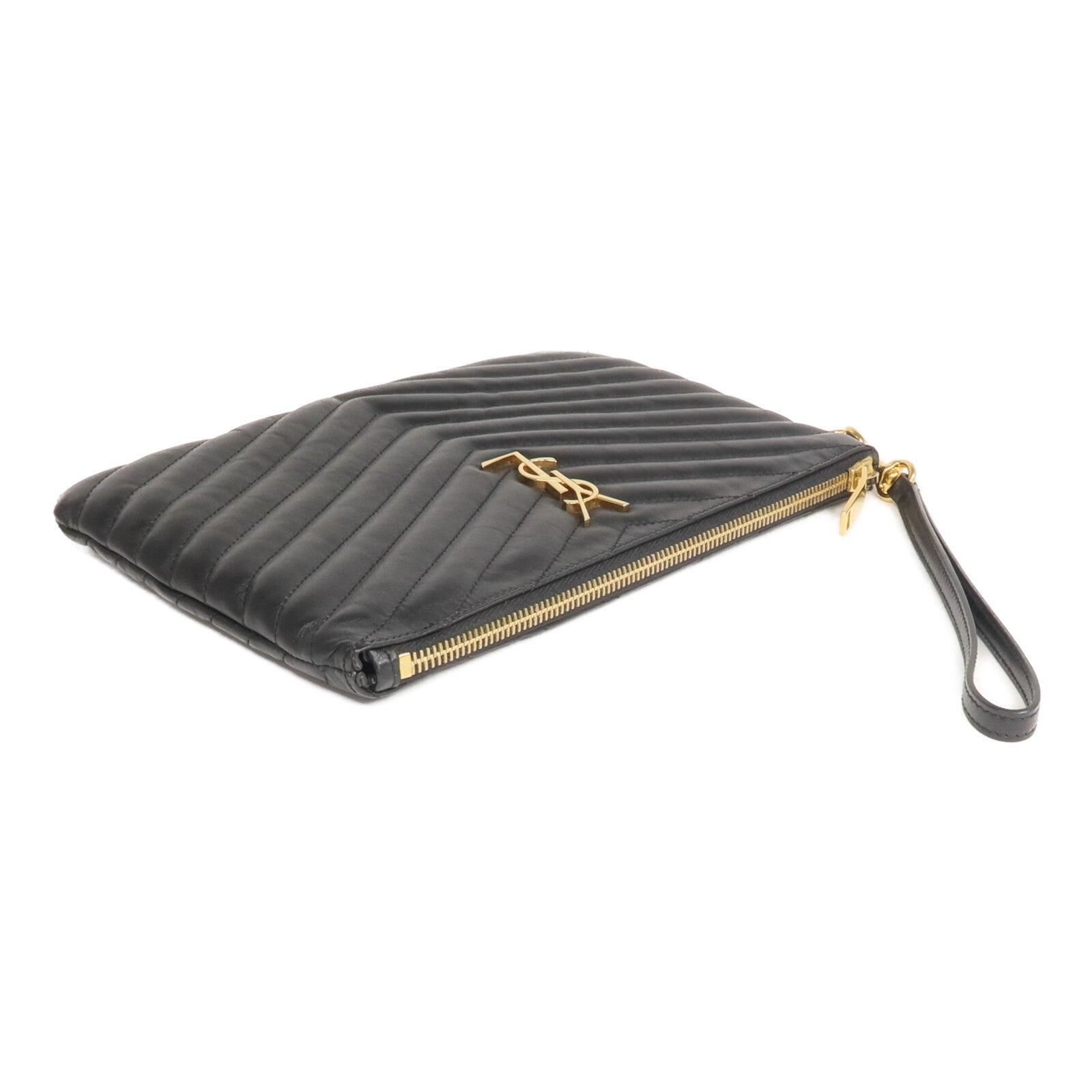 SAINT LAURENT 牛皮皮革Pouch手拿包