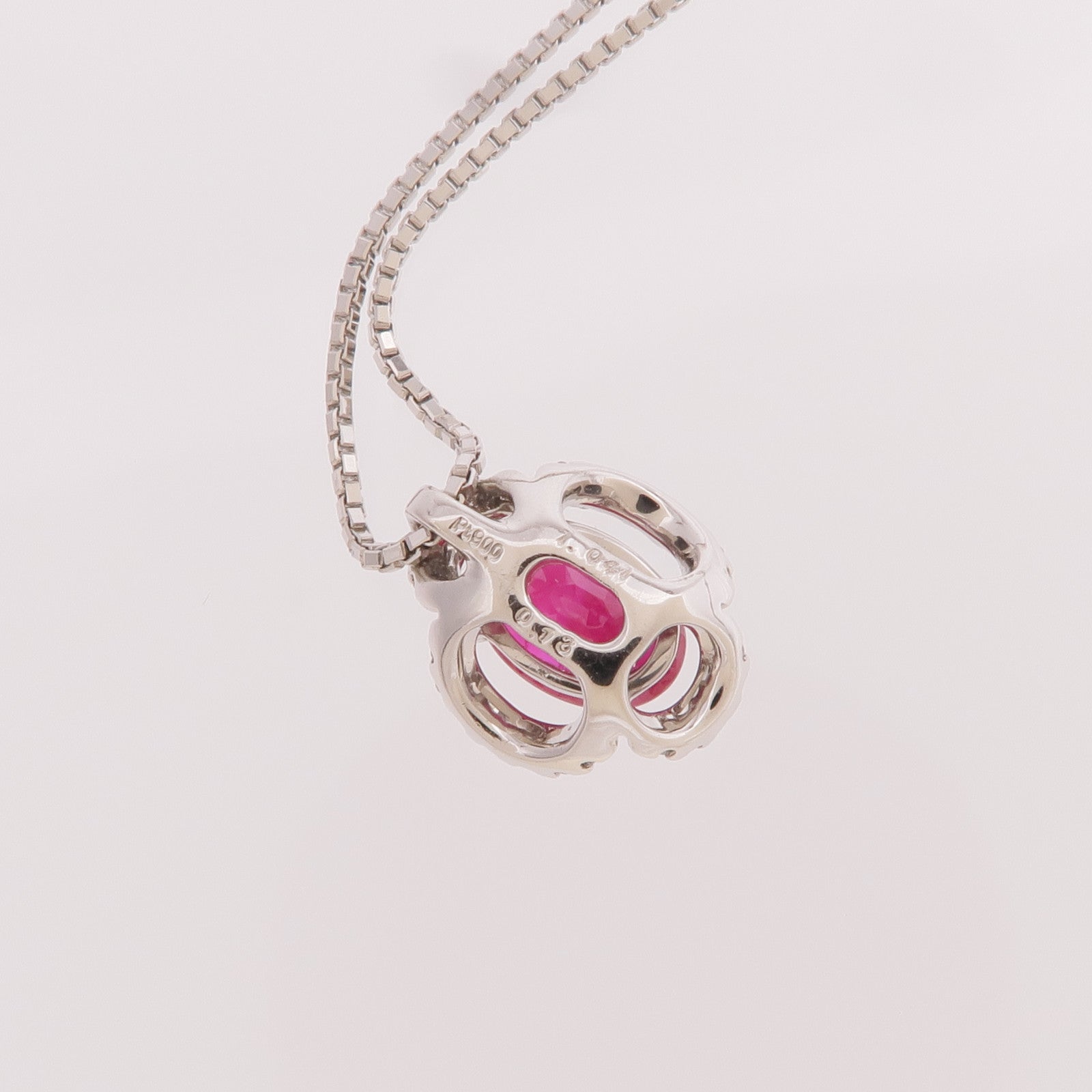 JEWELRY 【激減優惠】PT900/PT850鉑金Ruby Diamond Necklace紅寶石/鑽石項鍊