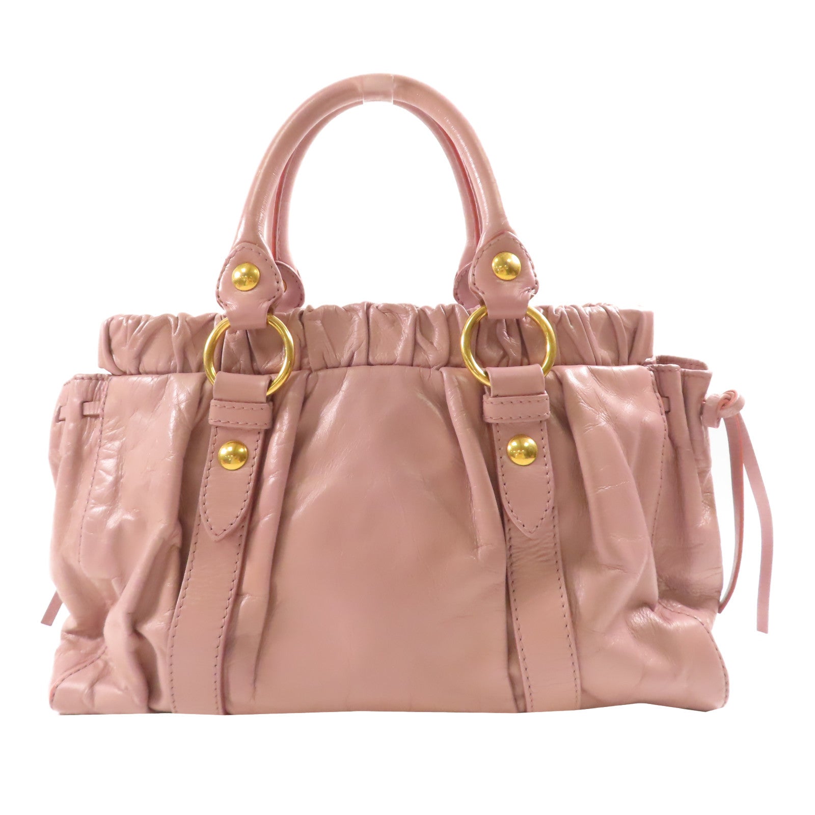 Miu Miu 牛皮皮革2 Way Shoulder金扣手挽肩背兩用袋紫色